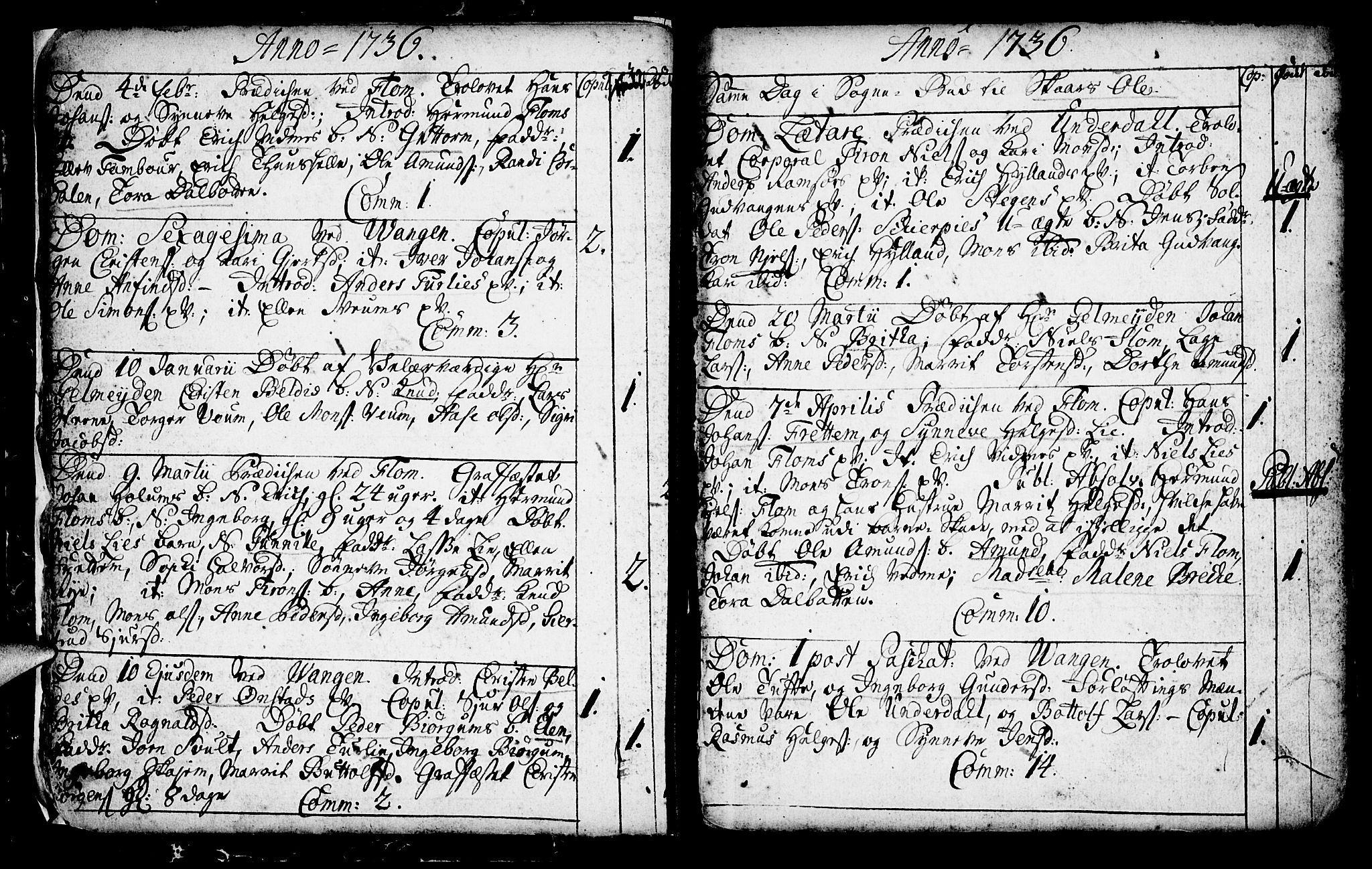 Aurland sokneprestembete, SAB/A-99937/H/Ha/Haa/L0003: Ministerialbok nr. A 3, 1735-1761, s. 7