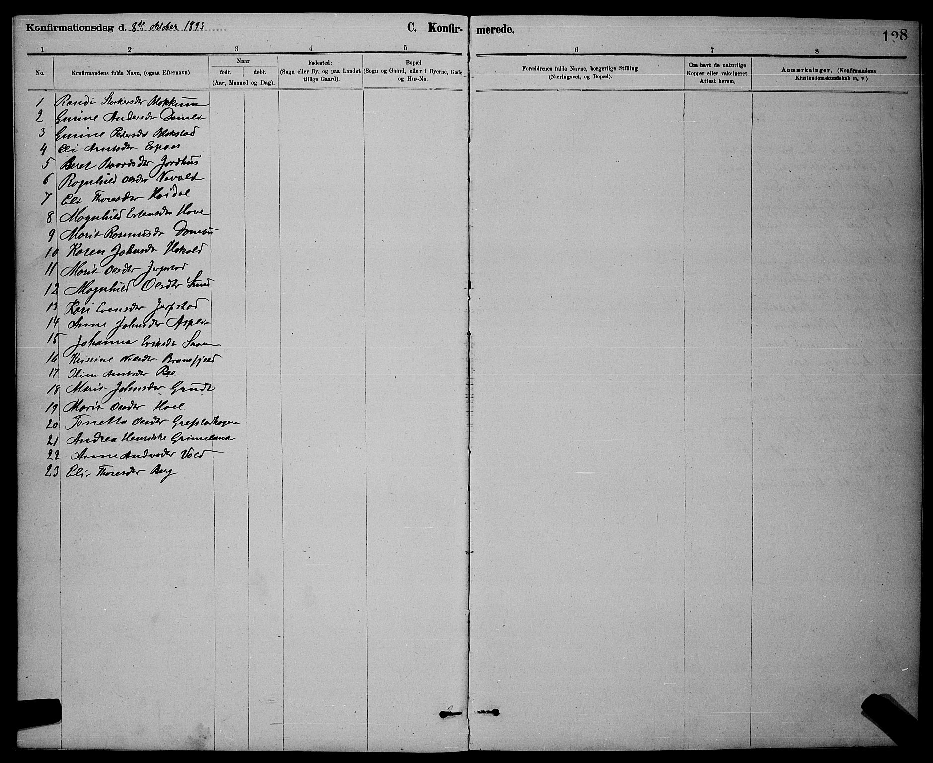 Ministerialprotokoller, klokkerbøker og fødselsregistre - Sør-Trøndelag, AV/SAT-A-1456/672/L0863: Klokkerbok nr. 672C02, 1888-1901, s. 128