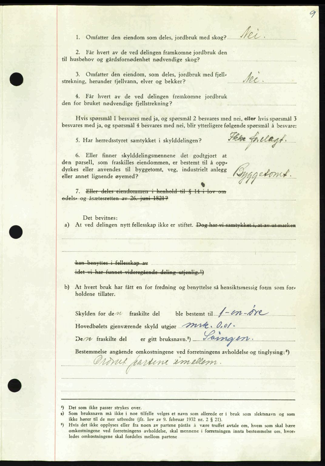 Nordmøre sorenskriveri, AV/SAT-A-4132/1/2/2Ca: Pantebok nr. A112, 1949-1949, Dagboknr: 2037/1949