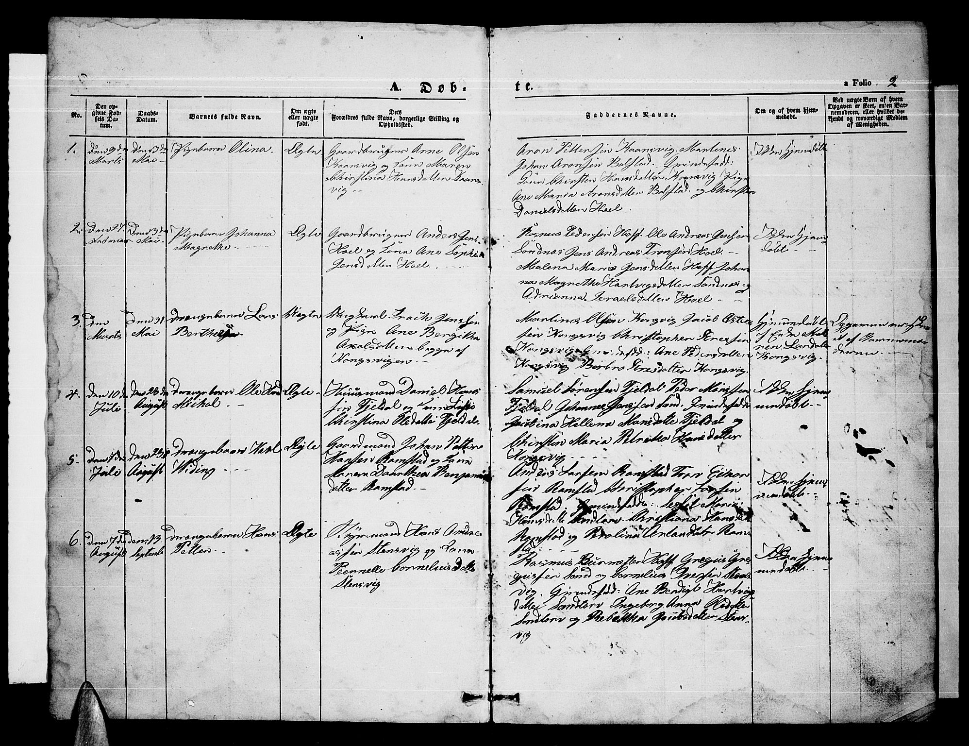 Ministerialprotokoller, klokkerbøker og fødselsregistre - Nordland, AV/SAT-A-1459/865/L0929: Klokkerbok nr. 865C01, 1840-1866, s. 2