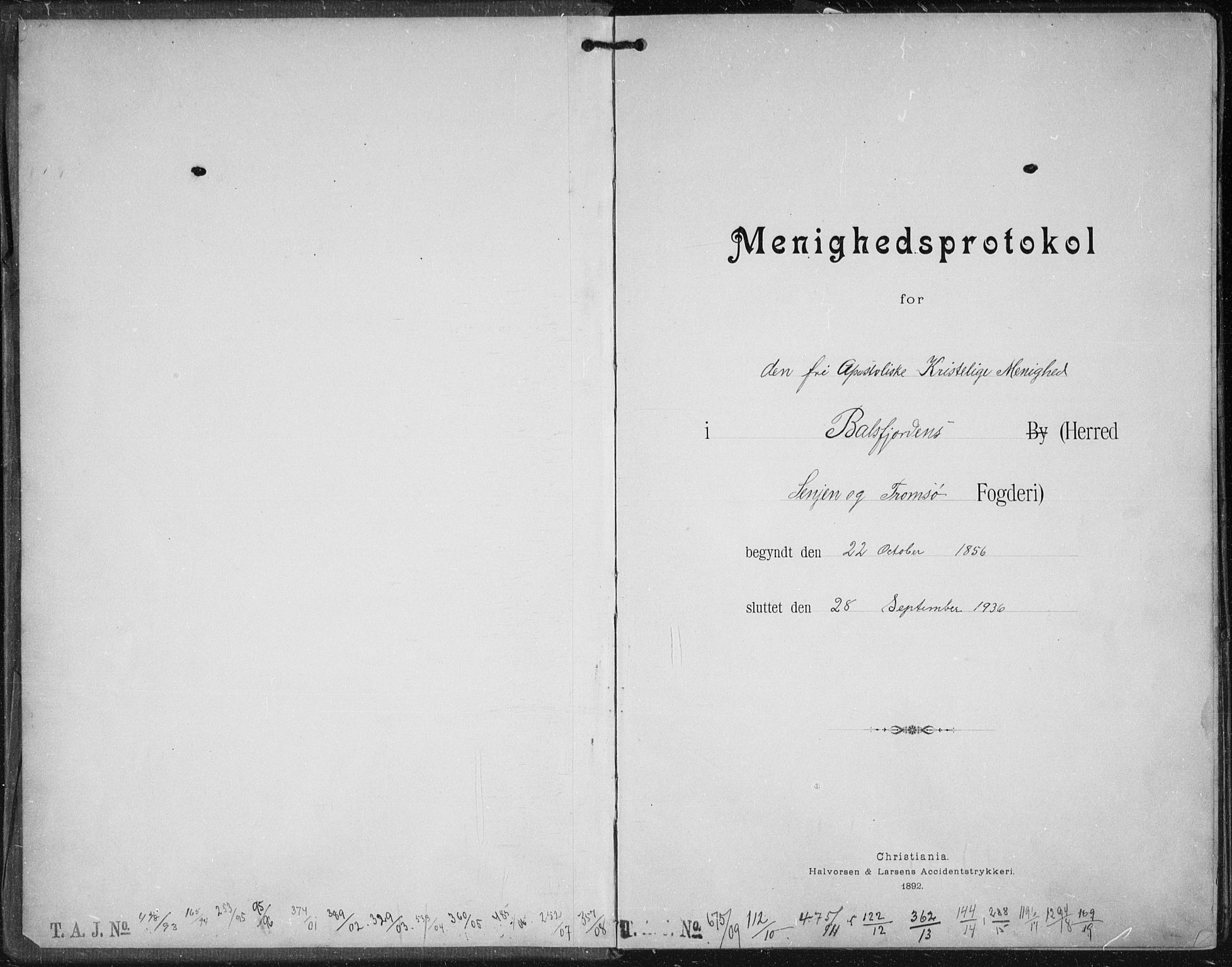 Fylkesmannen i Troms, AV/SATØ-S-0001/A7.10.1/L1975: Dissenterprotokoll nr. TF 1975, 1893-1936