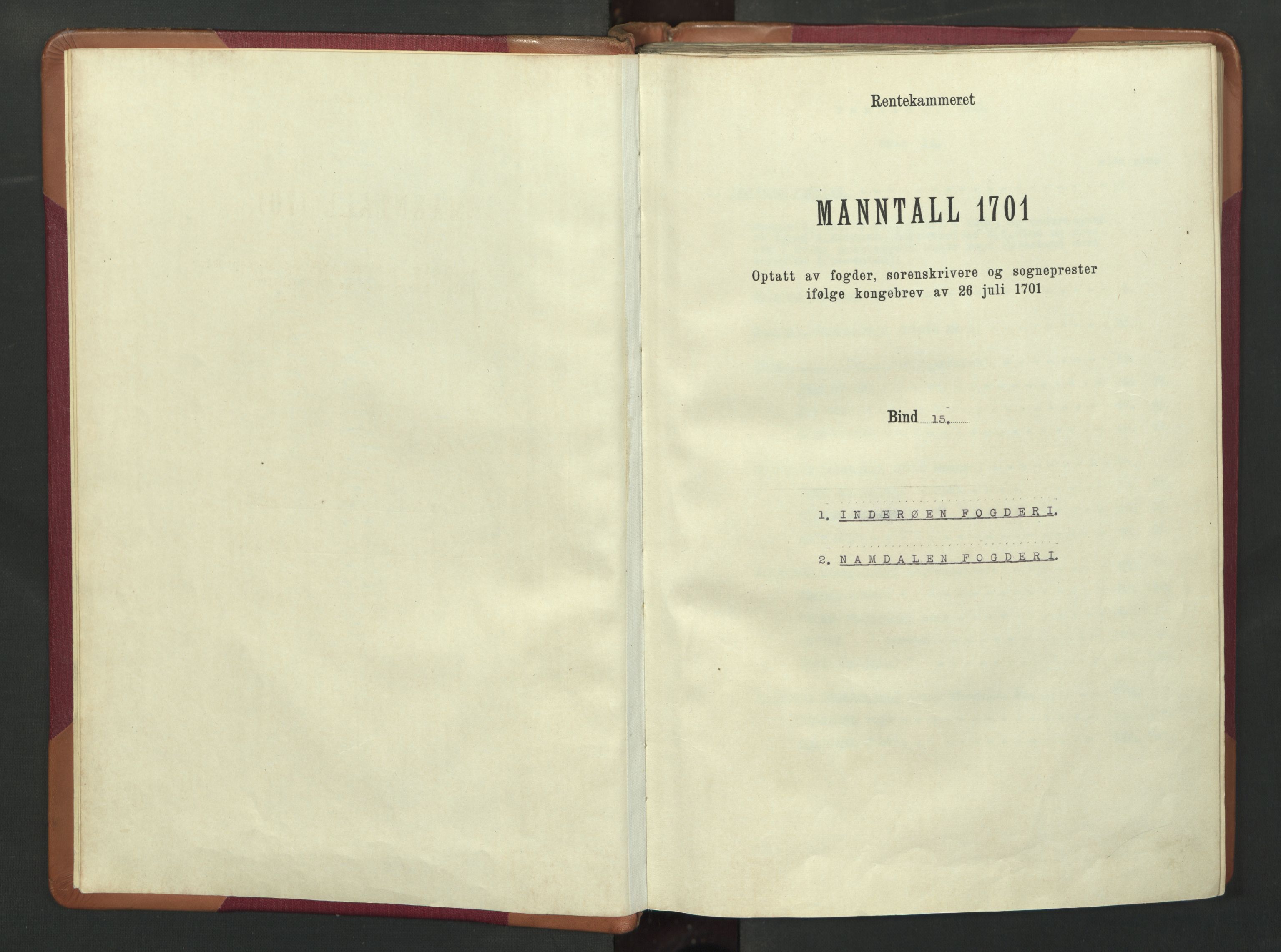 RA, Manntallet 1701, nr. 15: Inderøy fogderi og Namdal fogderi, 1701