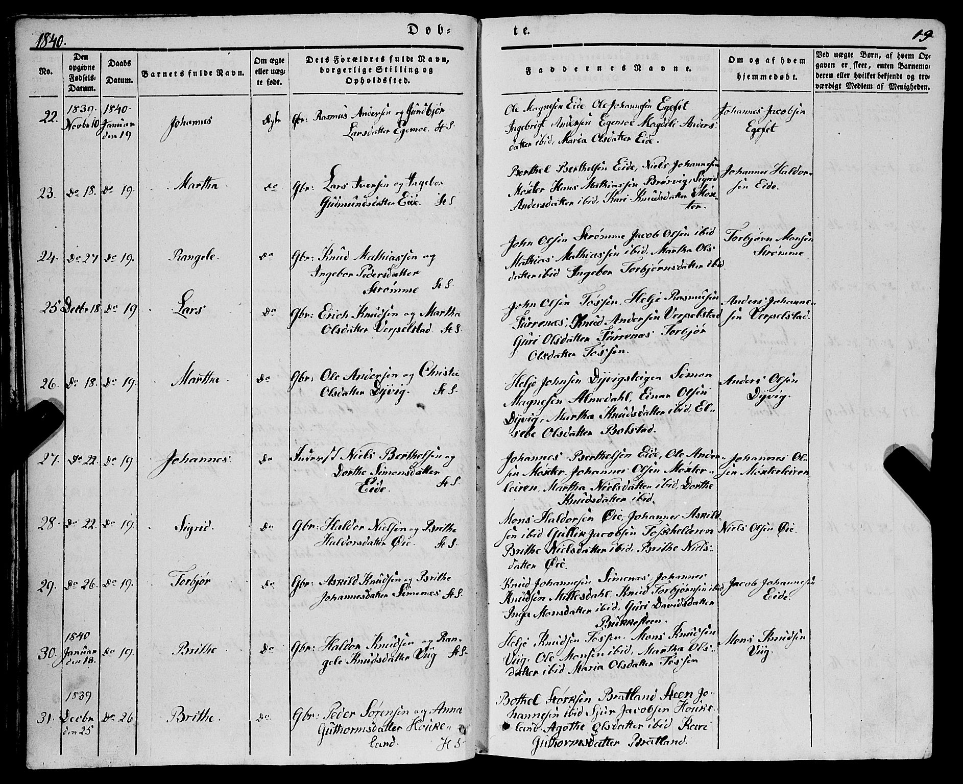 Haus sokneprestembete, AV/SAB-A-75601/H/Haa: Ministerialbok nr. A 15, 1838-1847, s. 19