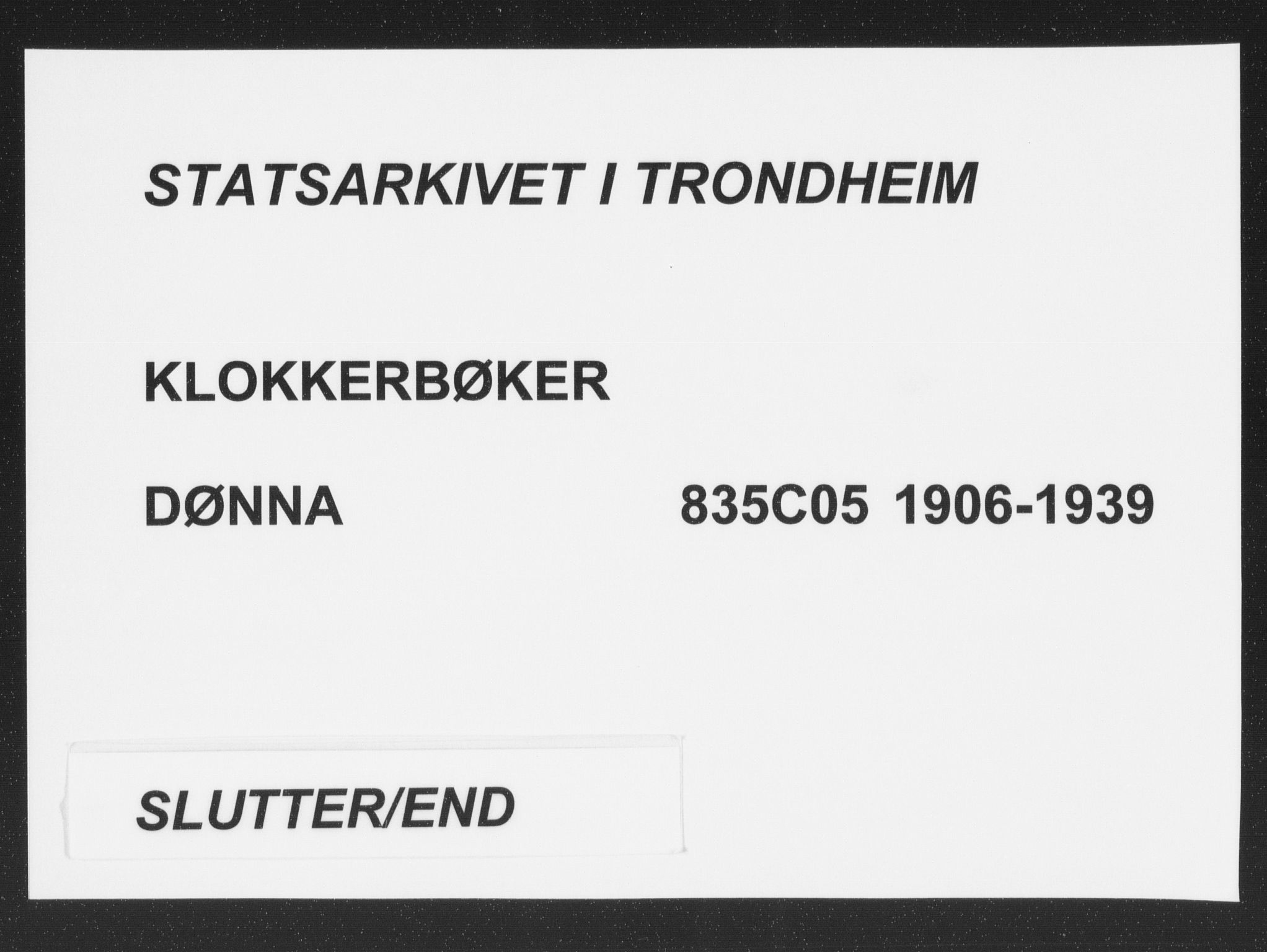 Ministerialprotokoller, klokkerbøker og fødselsregistre - Nordland, AV/SAT-A-1459/835/L0533: Klokkerbok nr. 835C05, 1906-1939