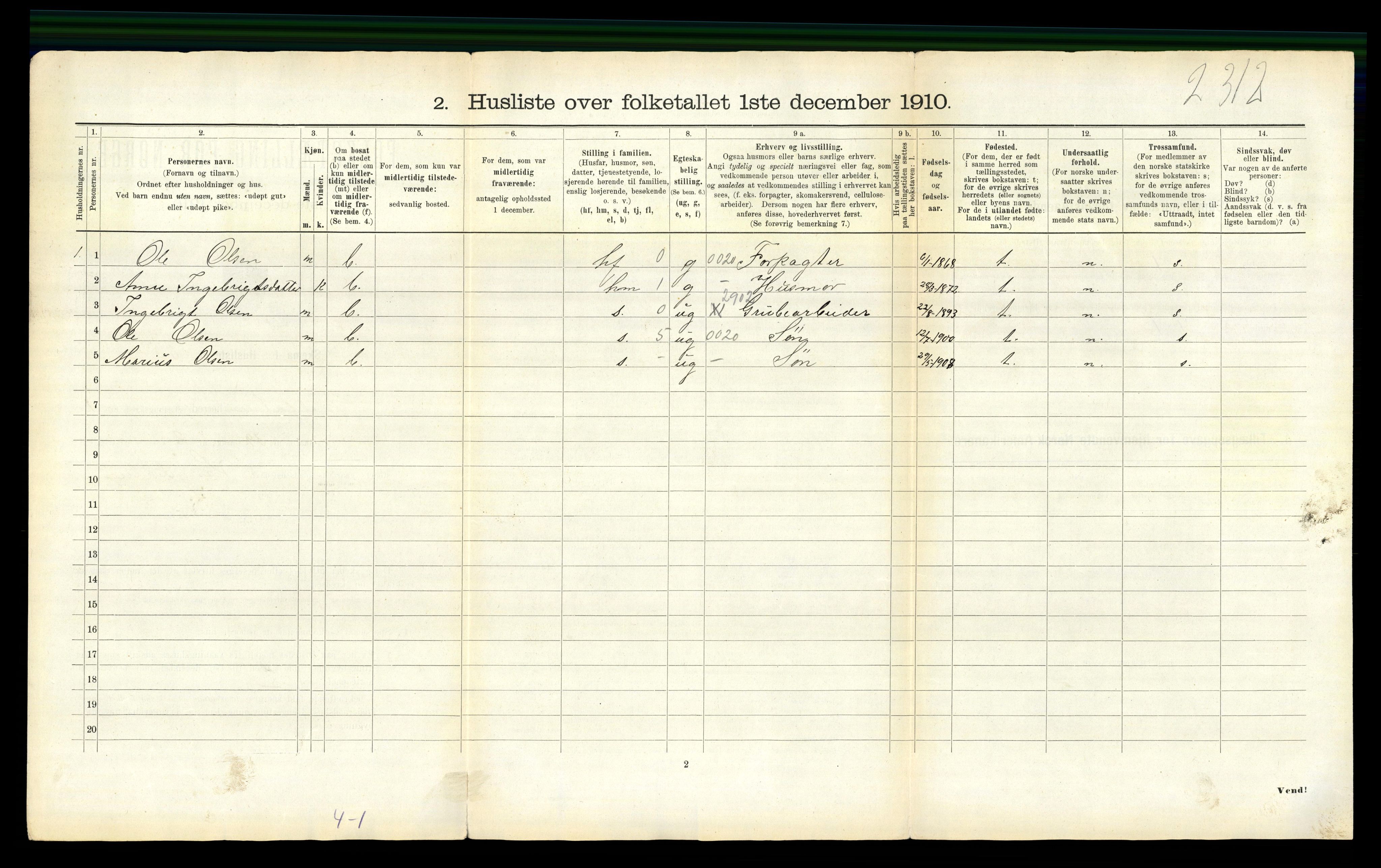 RA, Folketelling 1910 for 1636 Meldal herred, 1910, s. 58