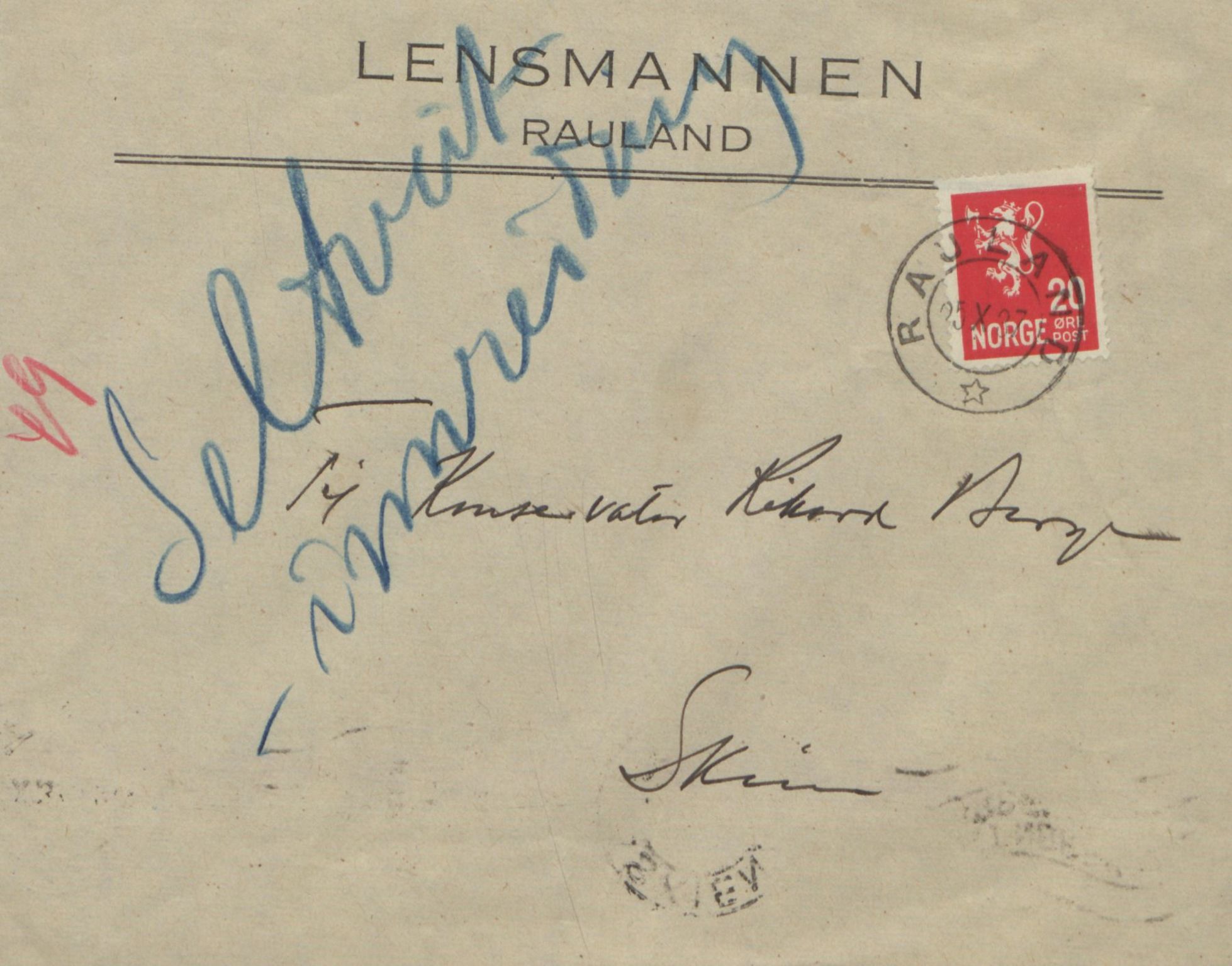 Rikard Berge, TEMU/TGM-A-1003/F/L0017/0044: 551-599 / 594 Brev, avisutklypp og lause blad, 1935-1943