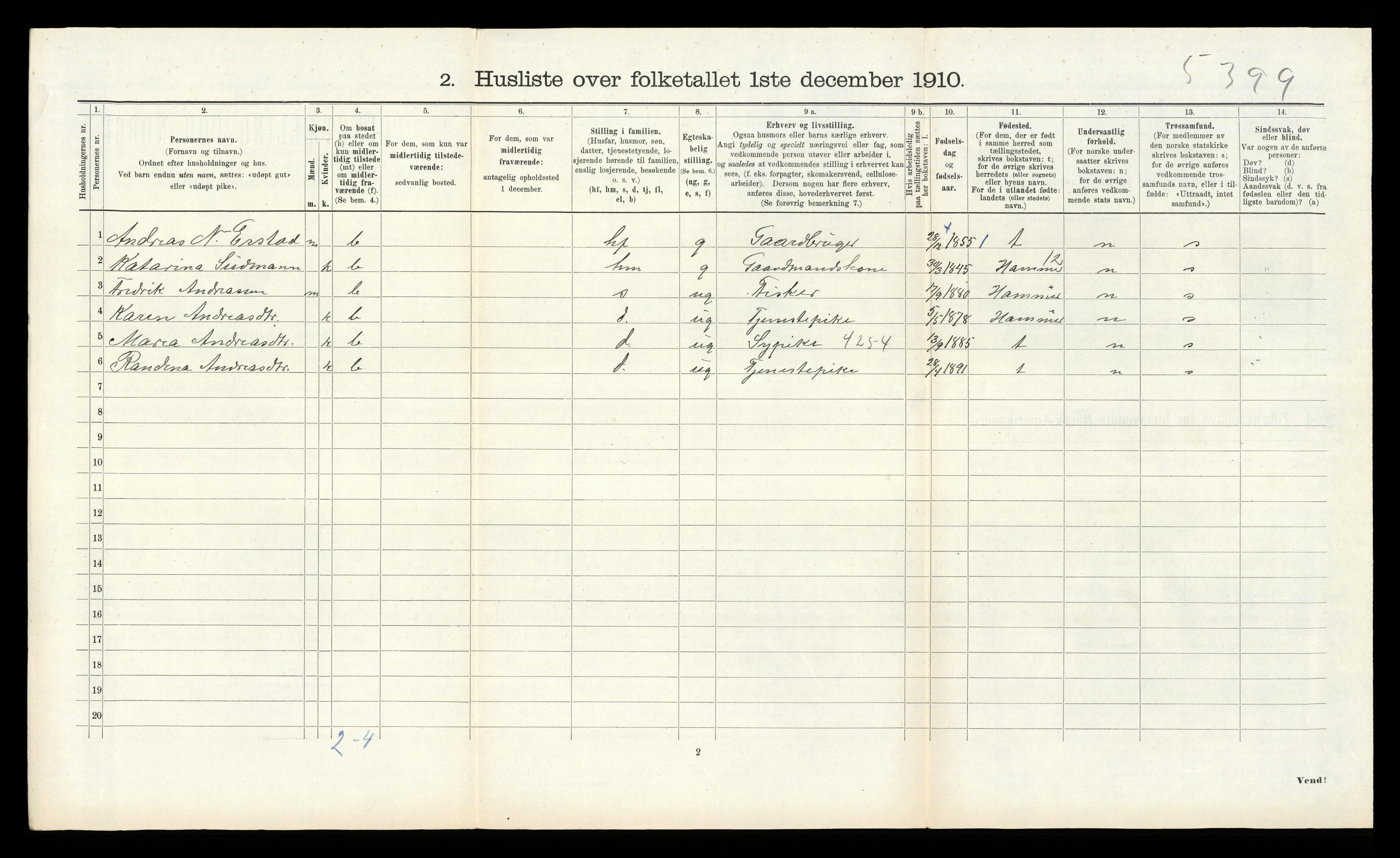 RA, Folketelling 1910 for 1257 Alversund herred, 1910, s. 745