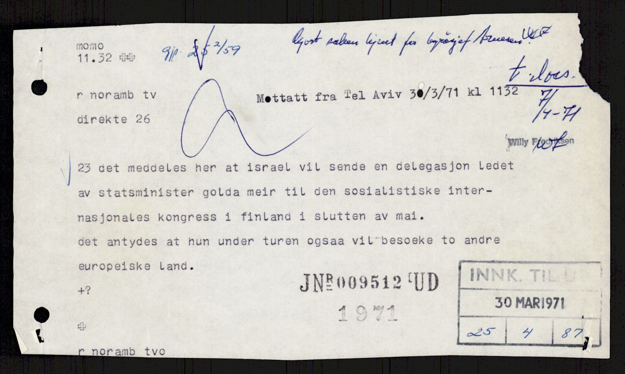 Utenriksdepartementet, hovedarkiv, AV/RA-S-6794/D/Db/Dba/L0776/0003: Verdenspolitikk. Fremmede staters politikk (G.L.) / Israel: Politikk (2 mapper), 1970-1972, s. 284