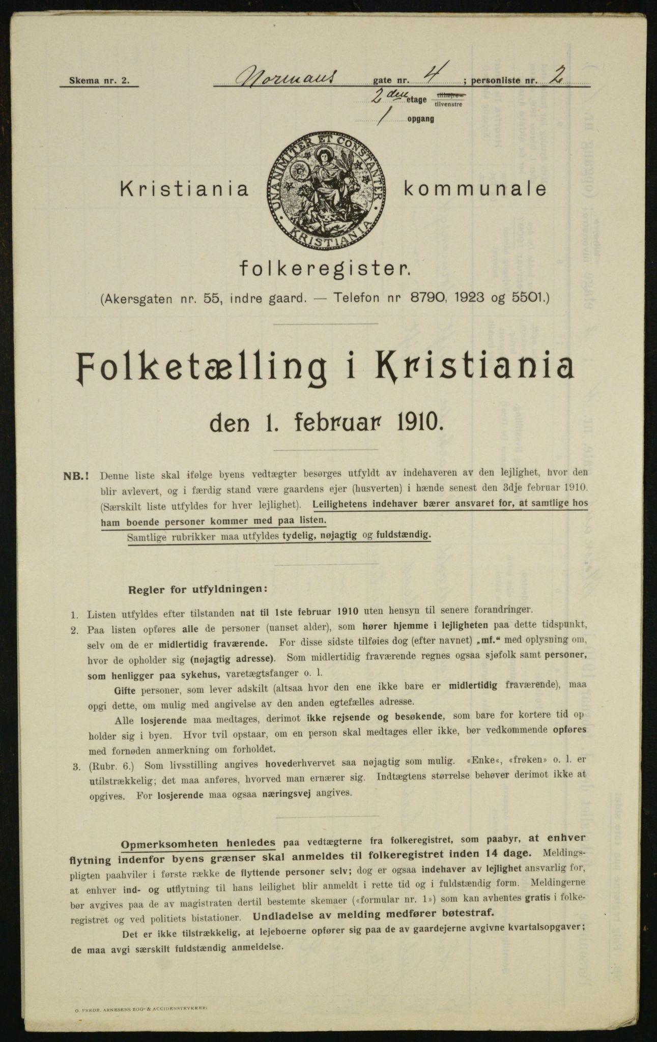 OBA, Kommunal folketelling 1.2.1910 for Kristiania, 1910, s. 70543