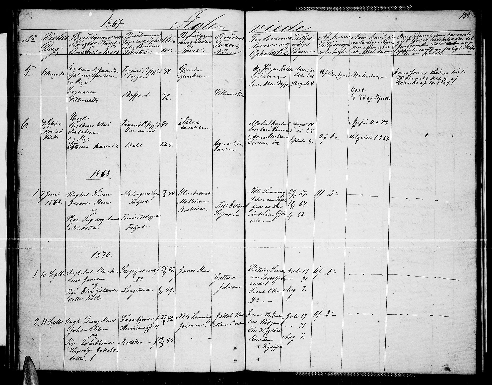 Karlsøy sokneprestembete, AV/SATØ-S-1299/H/Ha/Hab/L0004klokker: Klokkerbok nr. 4, 1845-1870, s. 130