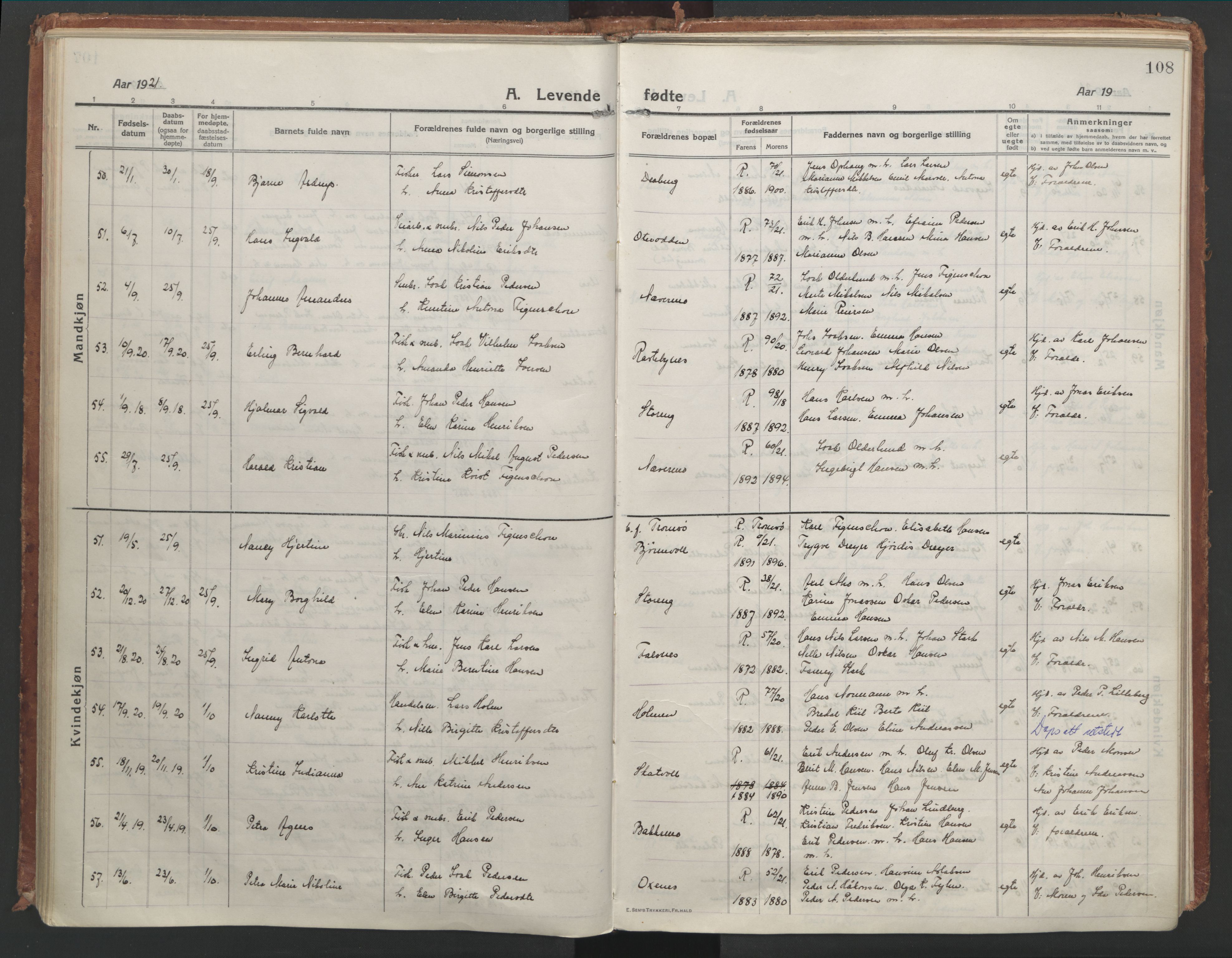 Lyngen sokneprestembete, AV/SATØ-S-1289/H/He/Hea/L0012kirke: Ministerialbok nr. 12, 1914-1923, s. 108
