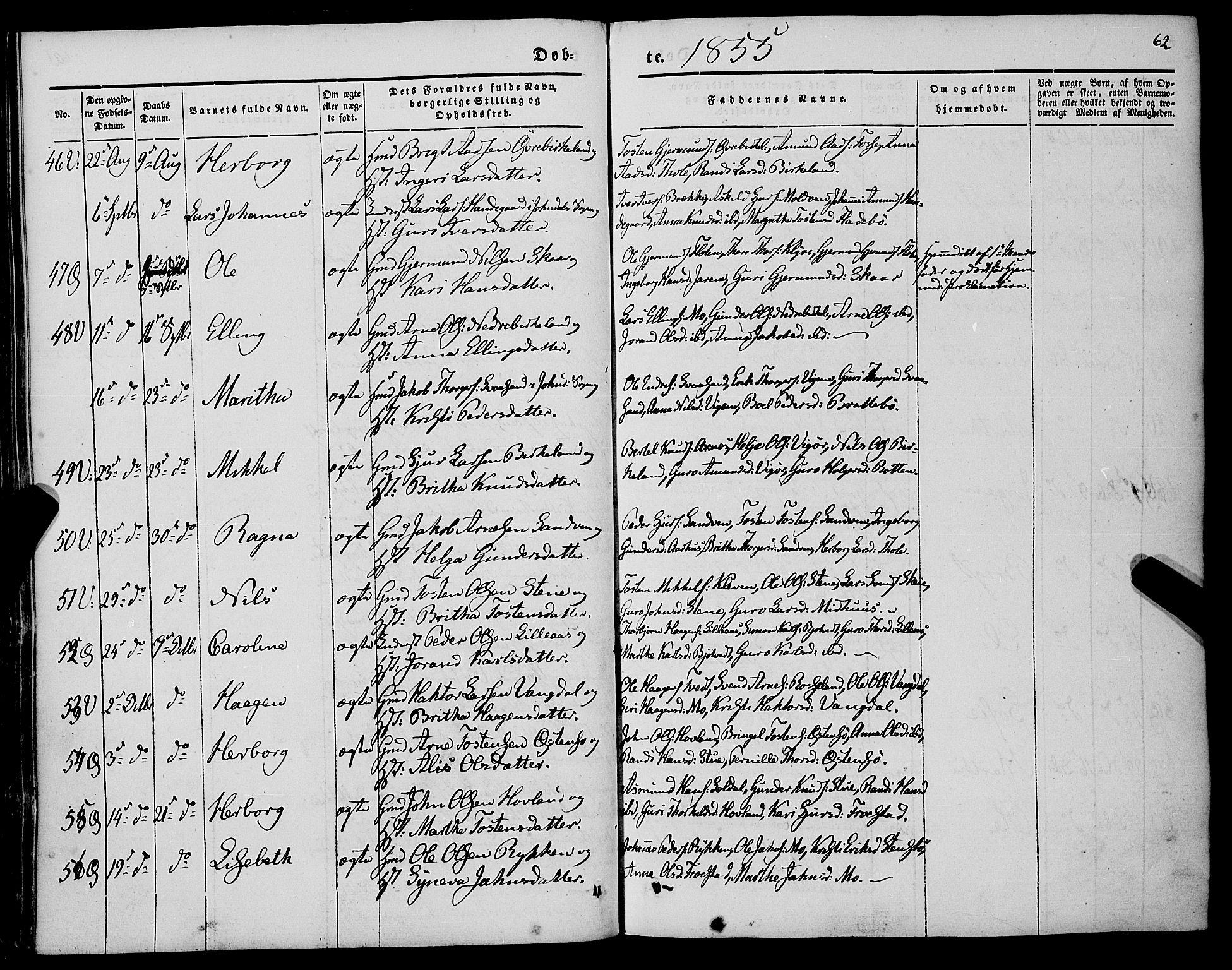 Kvam sokneprestembete, AV/SAB-A-76201/H/Haa: Ministerialbok nr. A 8, 1844-1863, s. 62