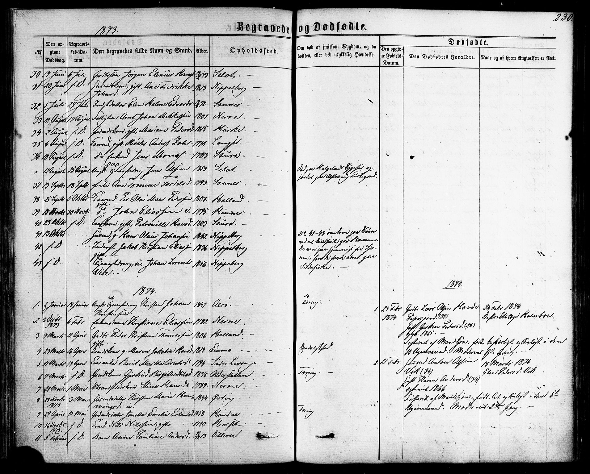 Ministerialprotokoller, klokkerbøker og fødselsregistre - Nordland, SAT/A-1459/838/L0551: Ministerialbok nr. 838A09, 1864-1880, s. 230