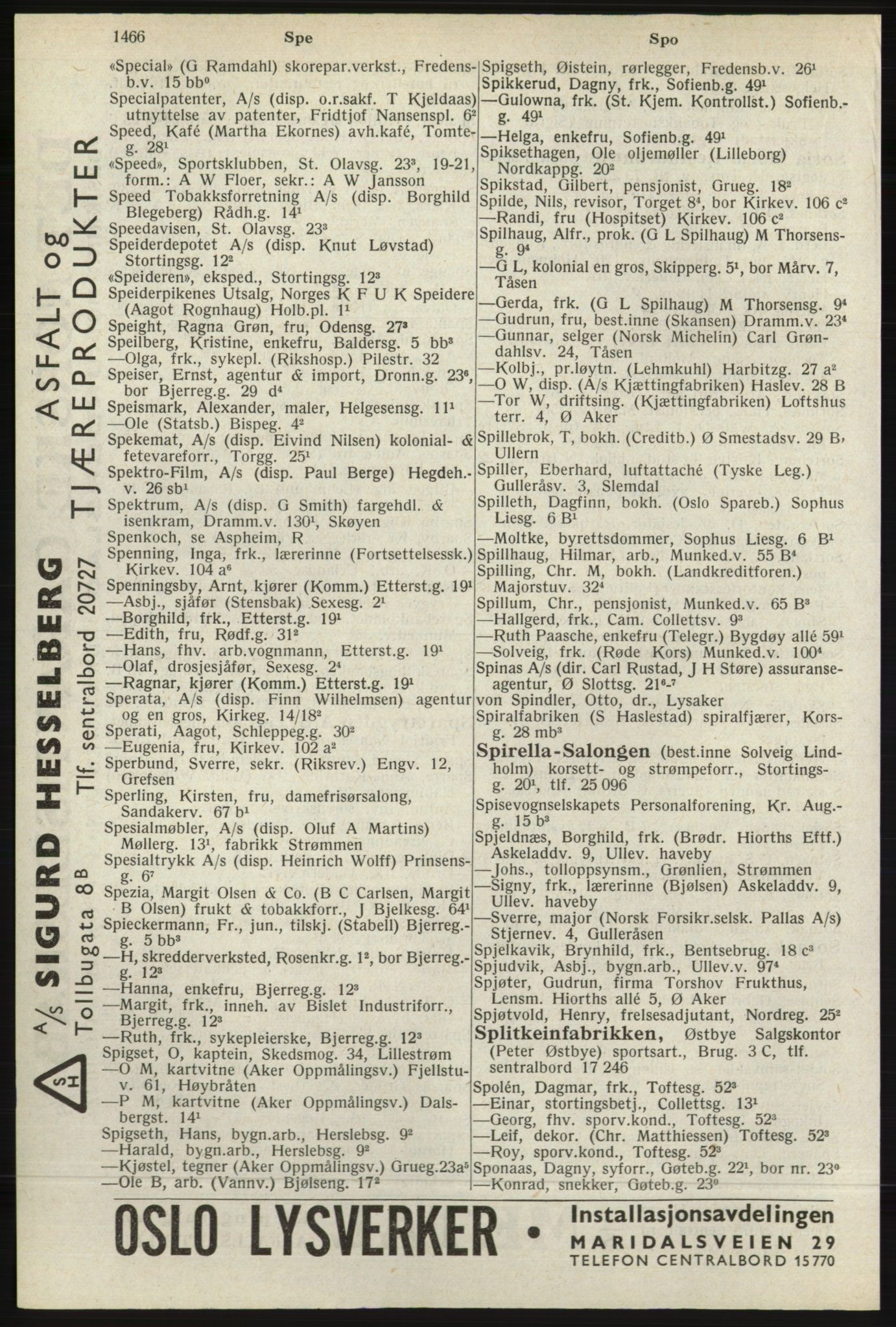 Kristiania/Oslo adressebok, PUBL/-, 1940, s. 1484