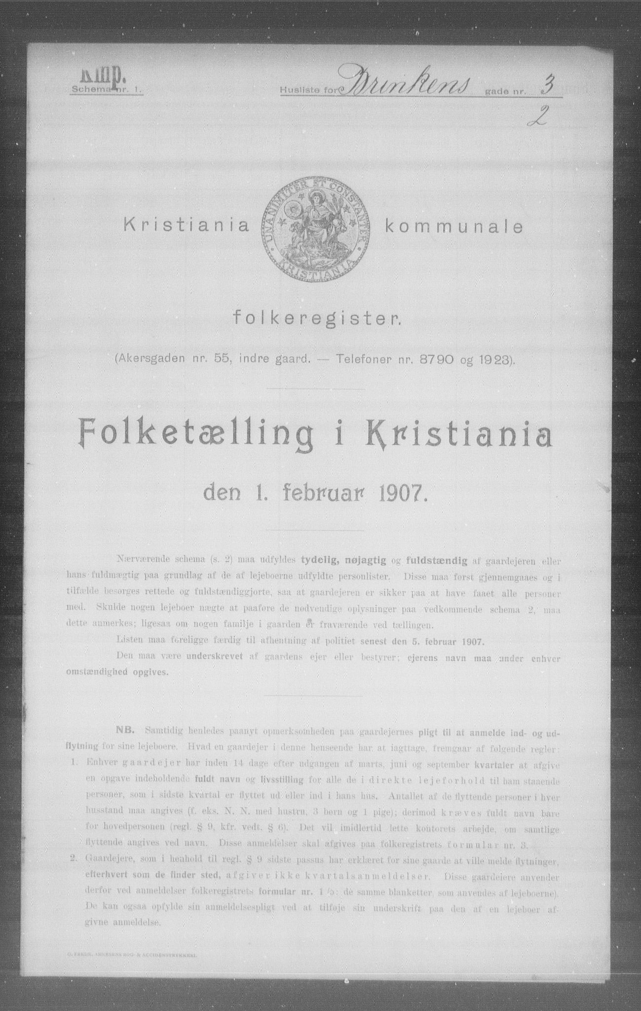 OBA, Kommunal folketelling 1.2.1907 for Kristiania kjøpstad, 1907, s. 4510