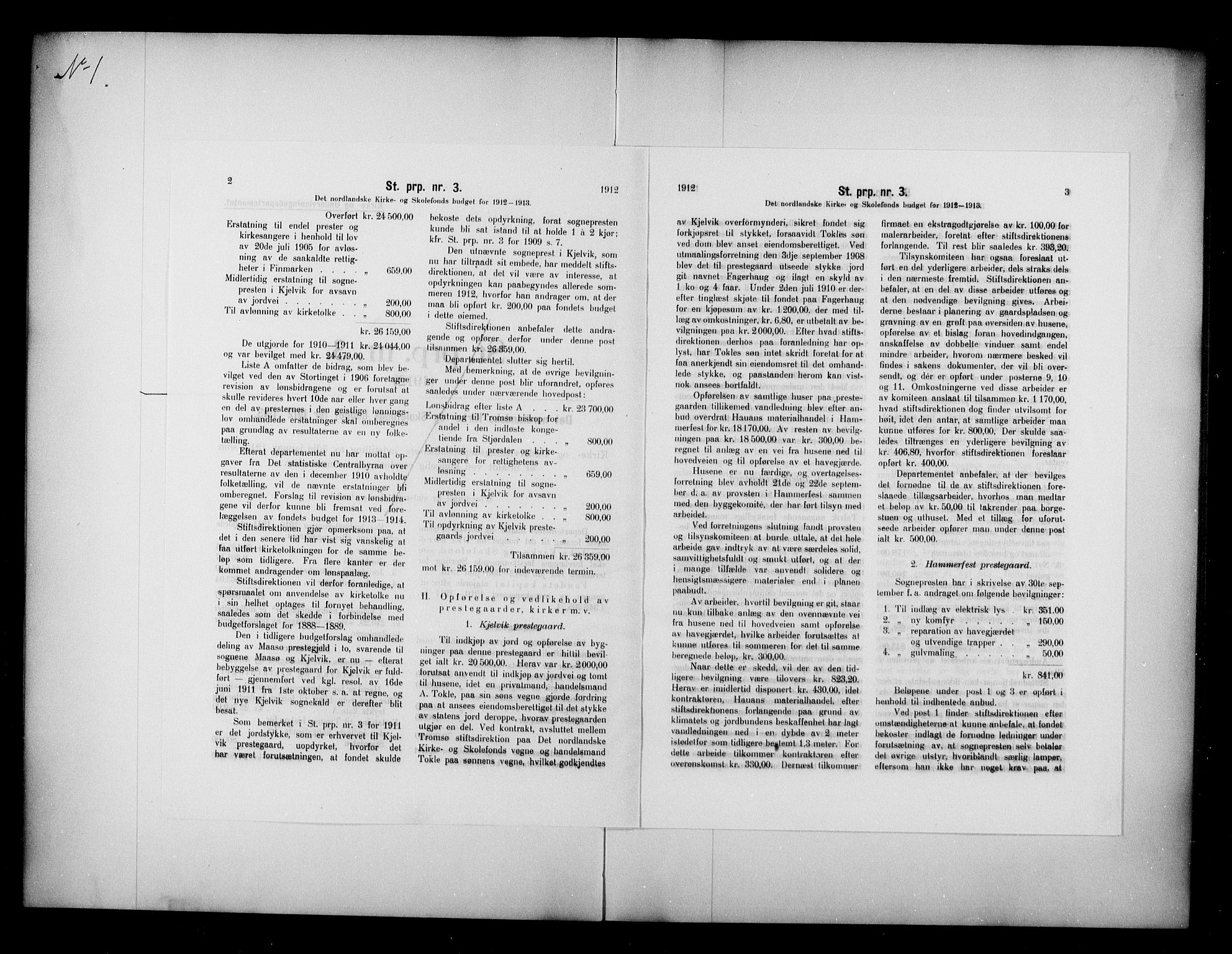 Kirke- og undervisningsdepartementet, Kontoret  for kirke og geistlighet A, AV/RA-S-1007/A/Aa/L0307: Referatprotokoll bd. 1. Ref.nr. 1-140, 1912