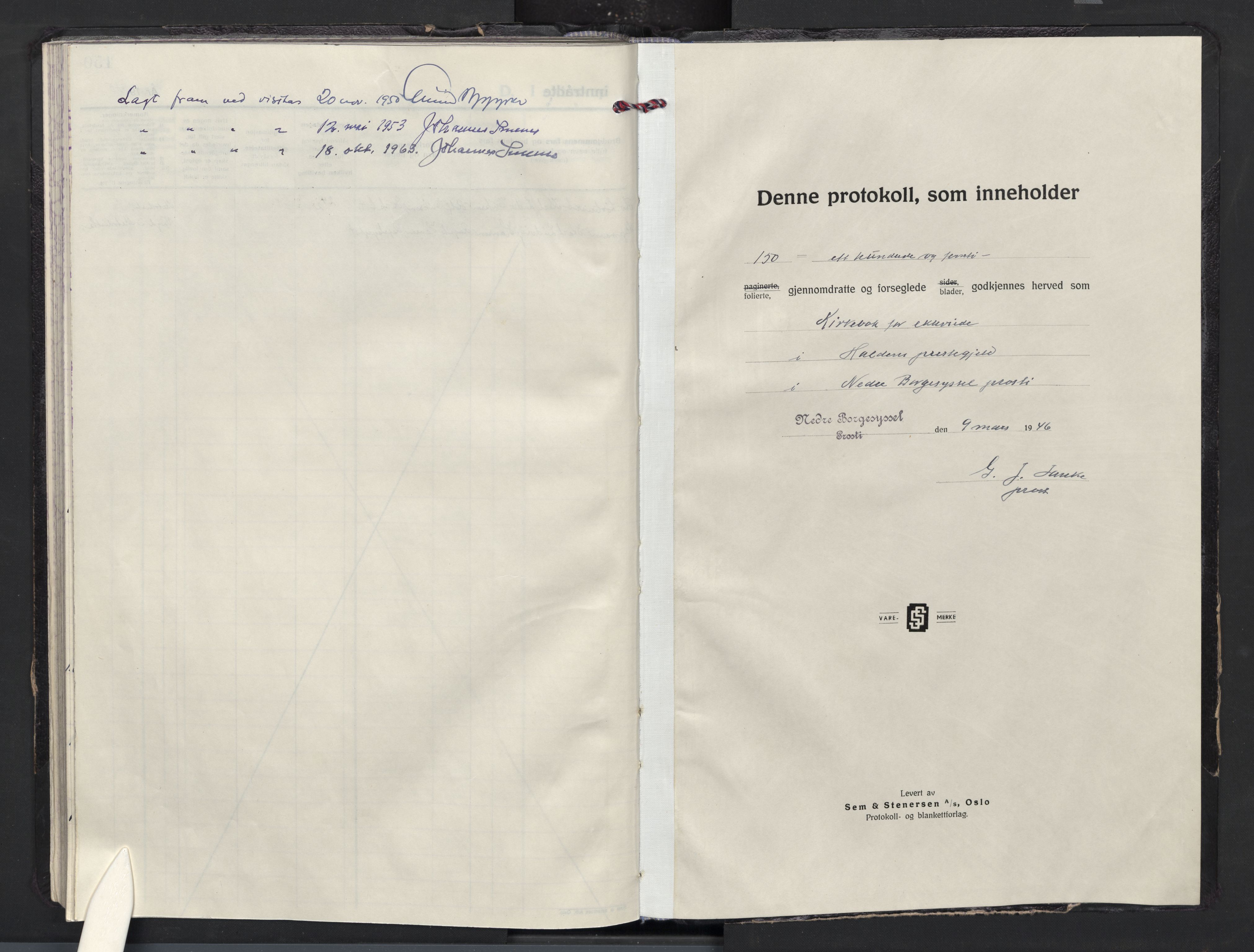 Halden prestekontor Kirkebøker, SAO/A-10909/F/Fa/L0022: Ministerialbok nr. I 22, 1945-1954
