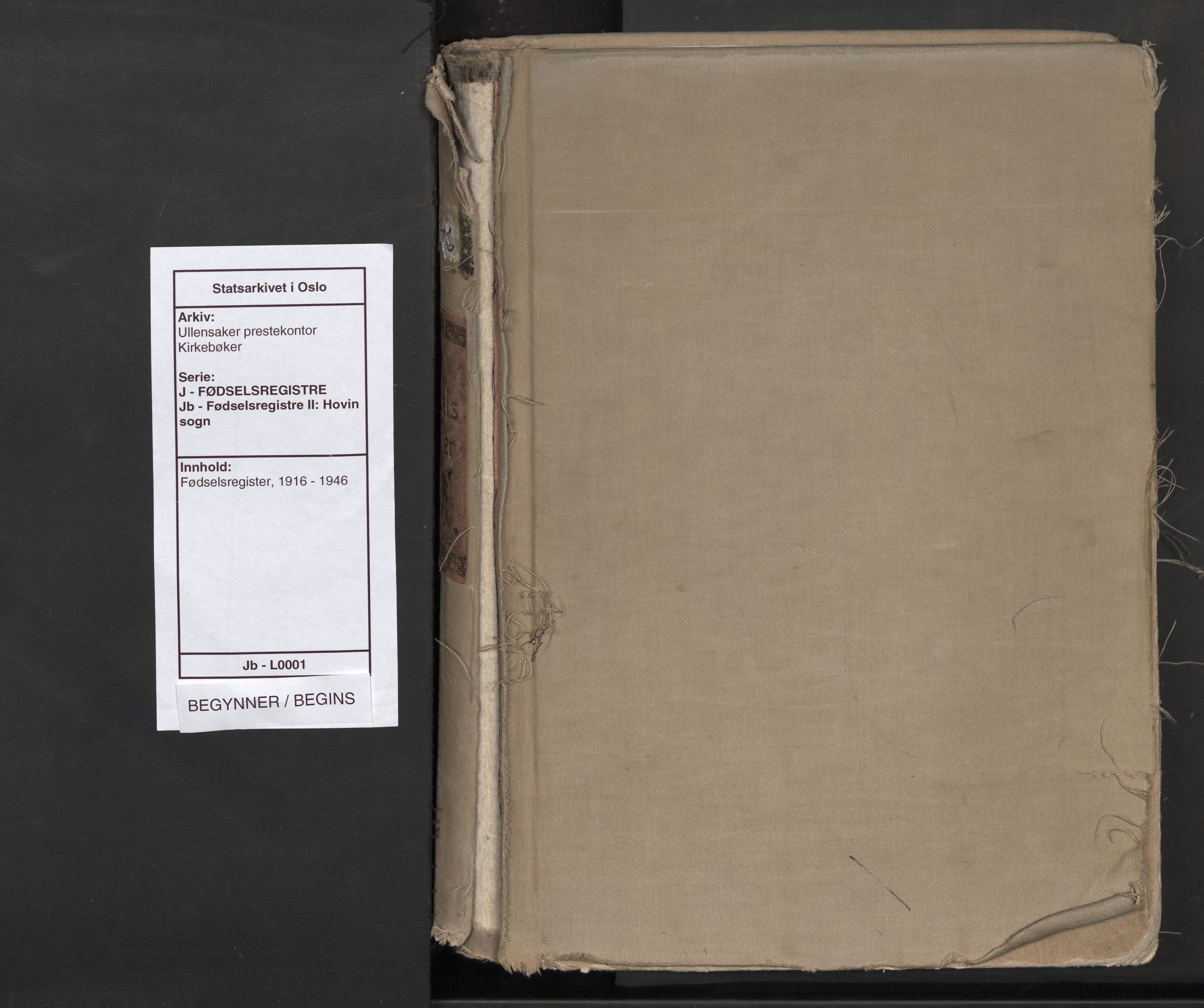 Ullensaker prestekontor Kirkebøker, AV/SAO-A-10236a/J/Jb/L0001: Fødselsregister nr. II 1, 1916-1946