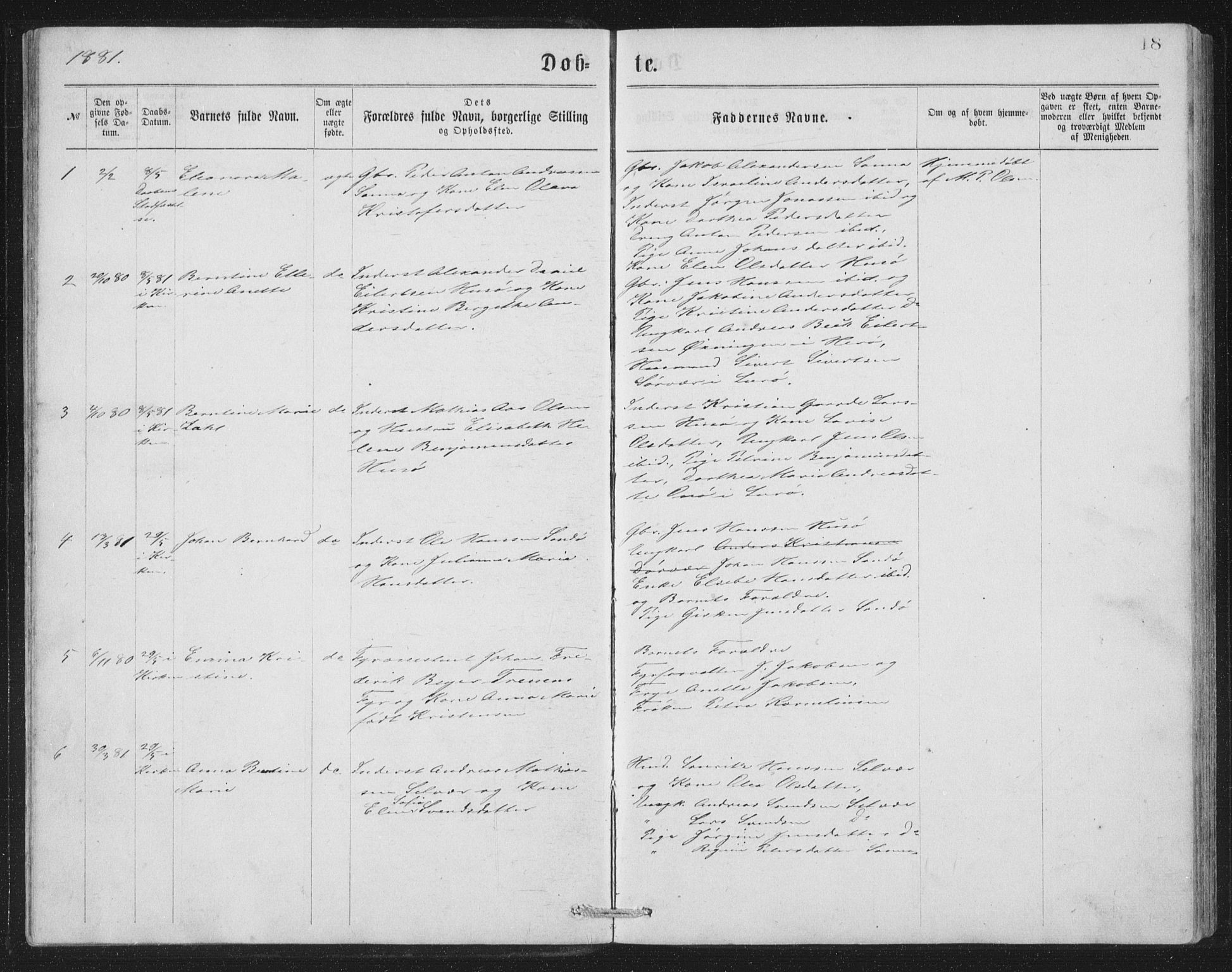 Ministerialprotokoller, klokkerbøker og fødselsregistre - Nordland, SAT/A-1459/840/L0582: Klokkerbok nr. 840C02, 1874-1900, s. 18