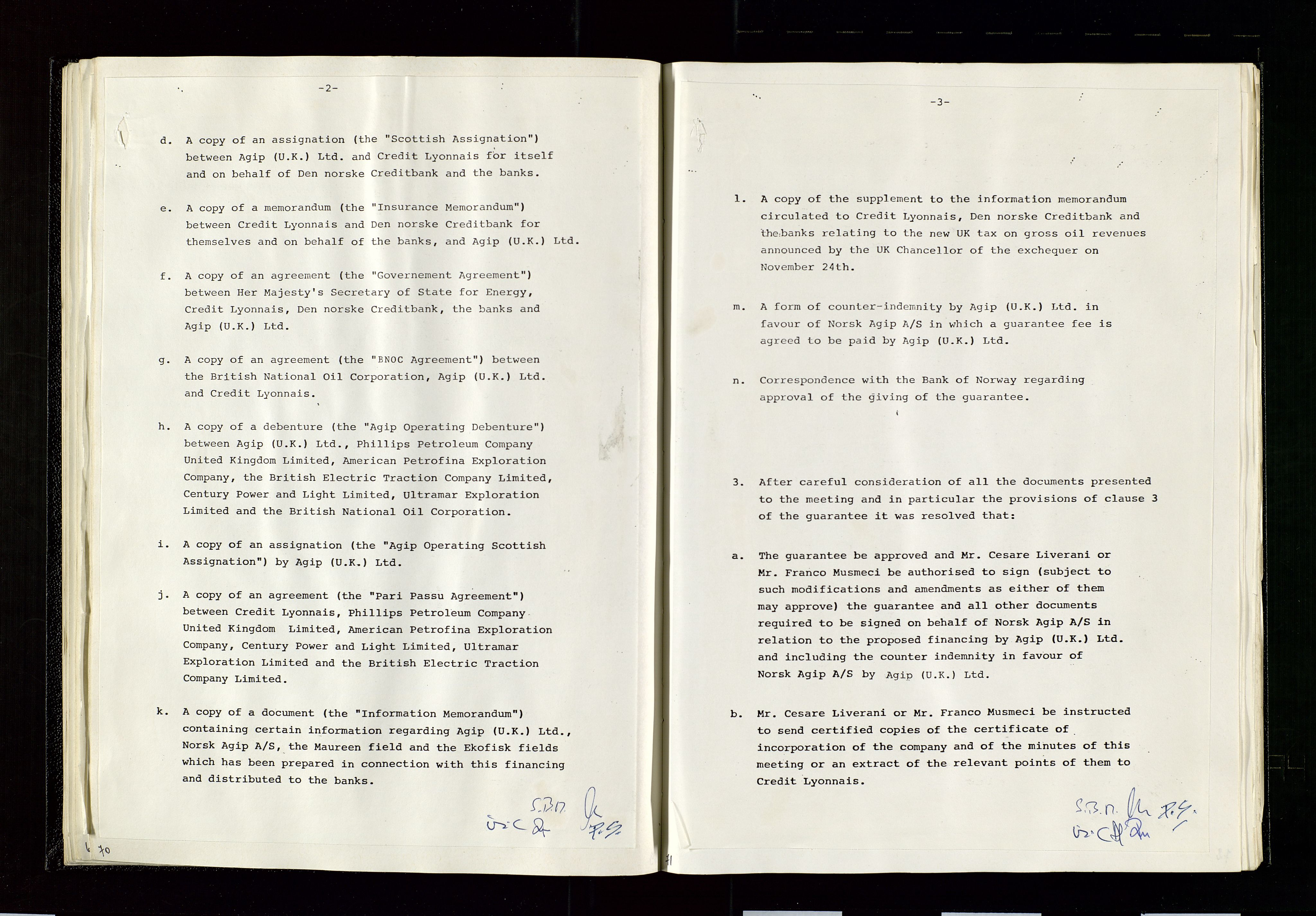 Pa 1583 - Norsk Agip AS, AV/SAST-A-102138/A/Aa/L0003: Board of Directors meeting minutes, 1979-1983, s. 70-71