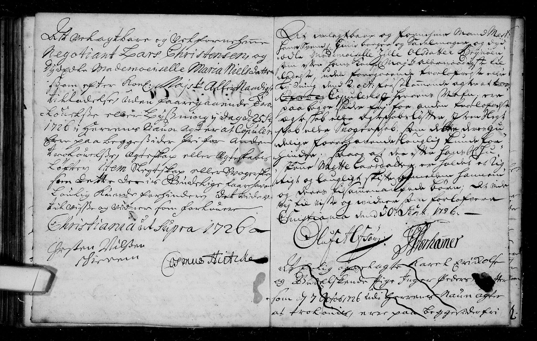 Oslo domkirke Kirkebøker, SAO/A-10752/L/La/L0004: Forlovererklæringer nr. 4, 1723-1727