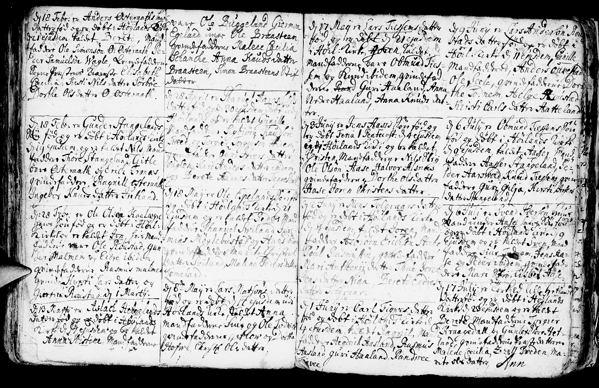 Høyland sokneprestkontor, AV/SAST-A-101799/001/30BA/L0001: Ministerialbok nr. A 1, 1691-1732