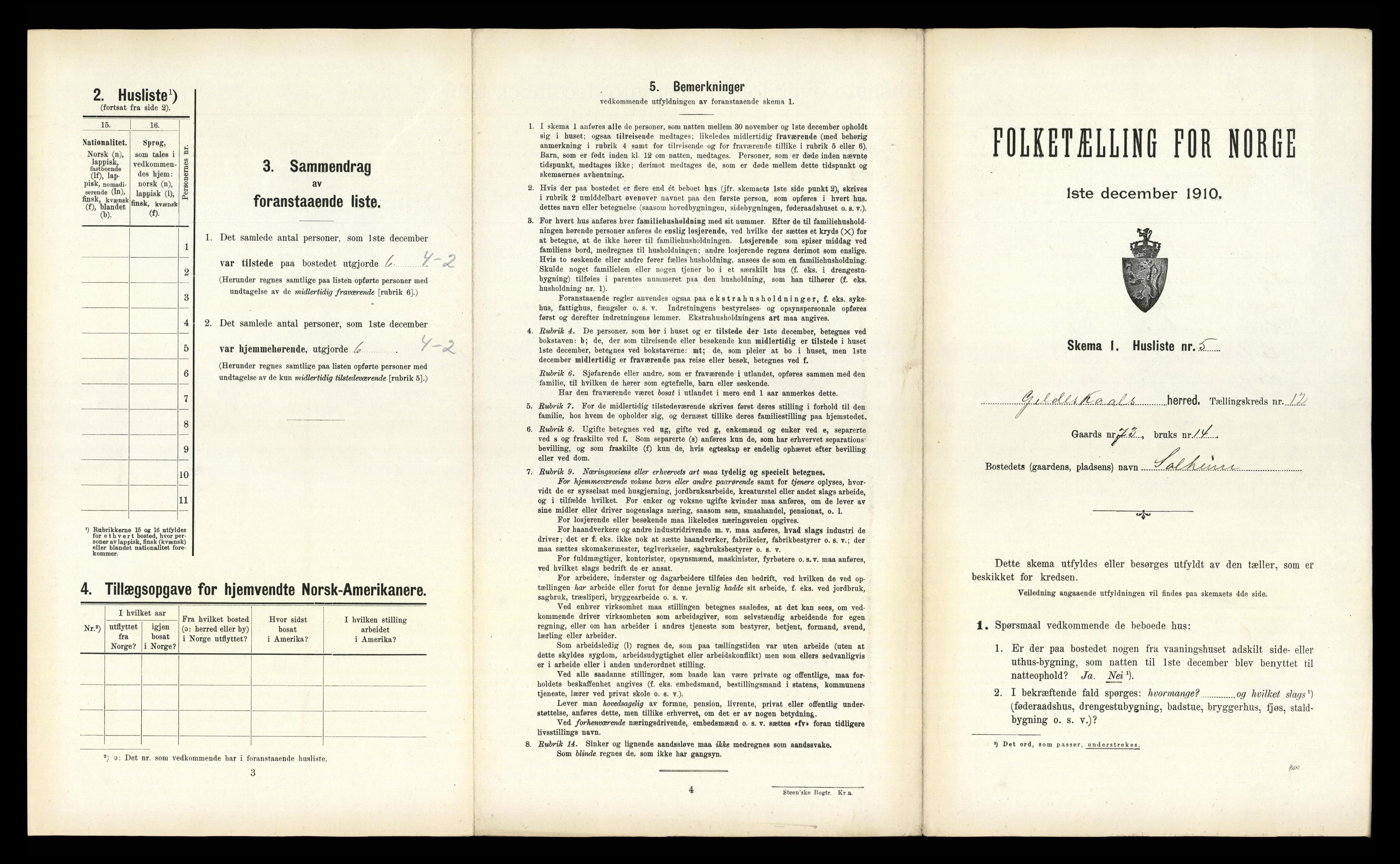 RA, Folketelling 1910 for 1838 Gildeskål herred, 1910, s. 1091