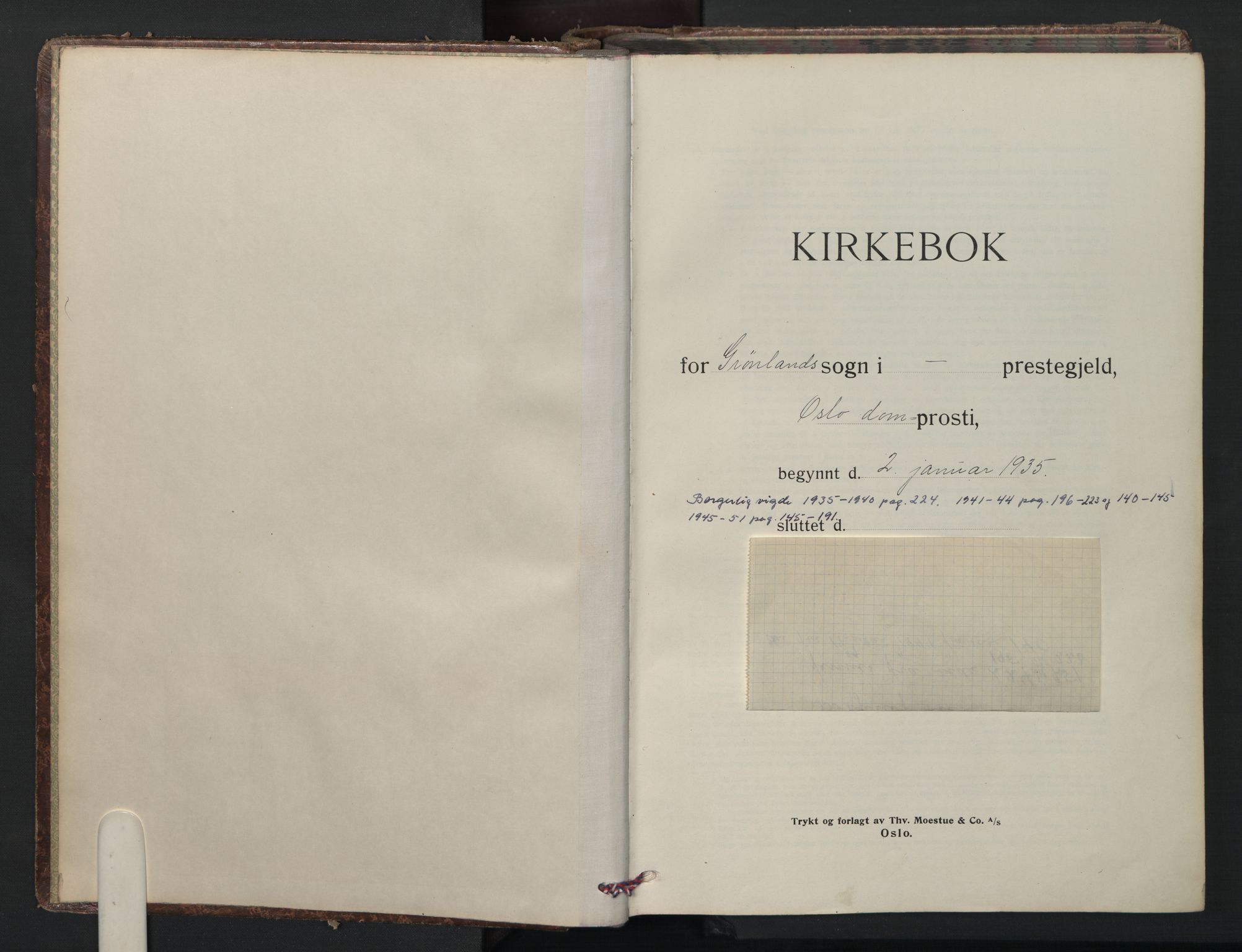 Grønland prestekontor Kirkebøker, AV/SAO-A-10848/F/Fa/L0020: Ministerialbok nr. 20, 1935-1946