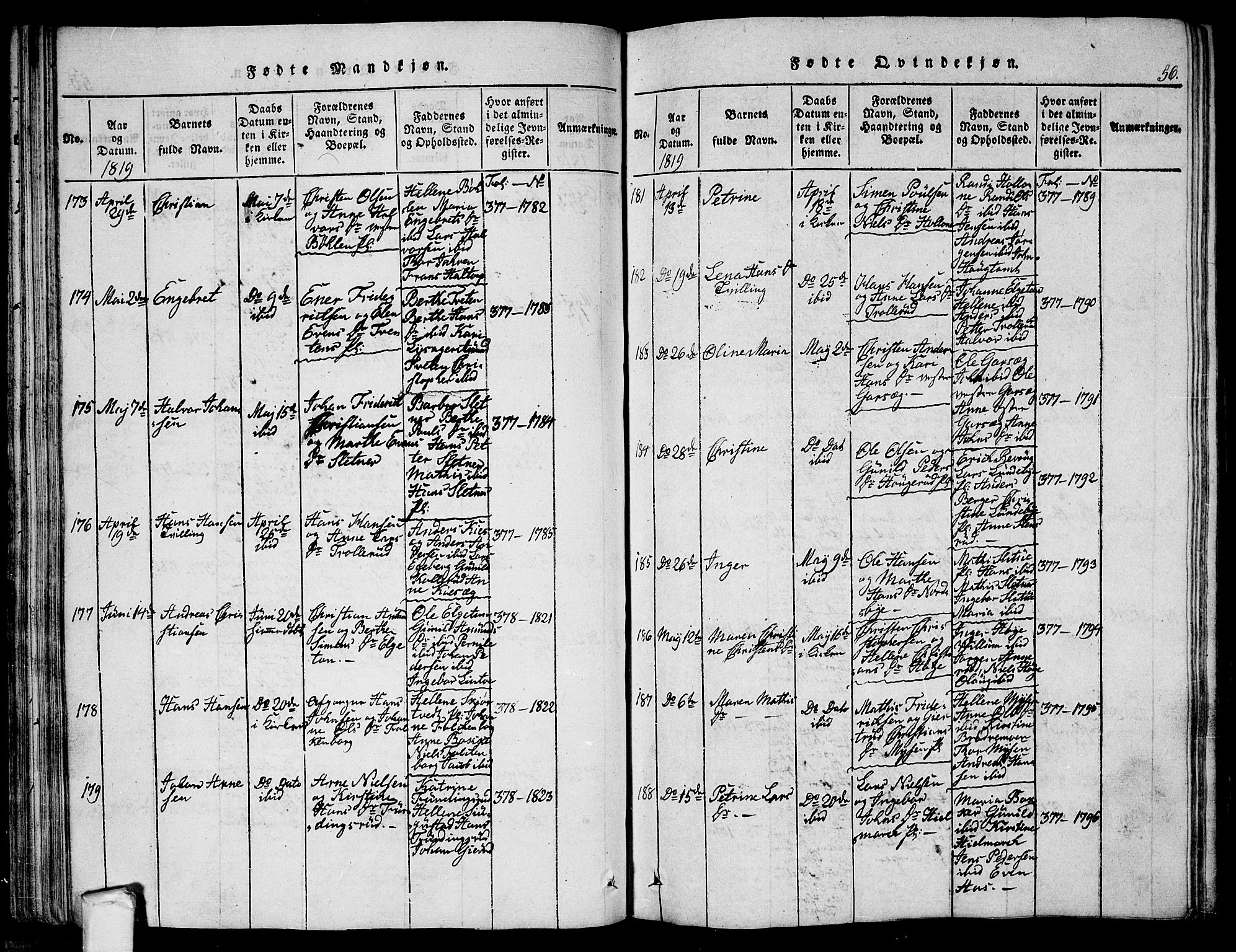 Eidsberg prestekontor Kirkebøker, AV/SAO-A-10905/G/Ga/L0001: Klokkerbok nr. I 1, 1814-1831, s. 56