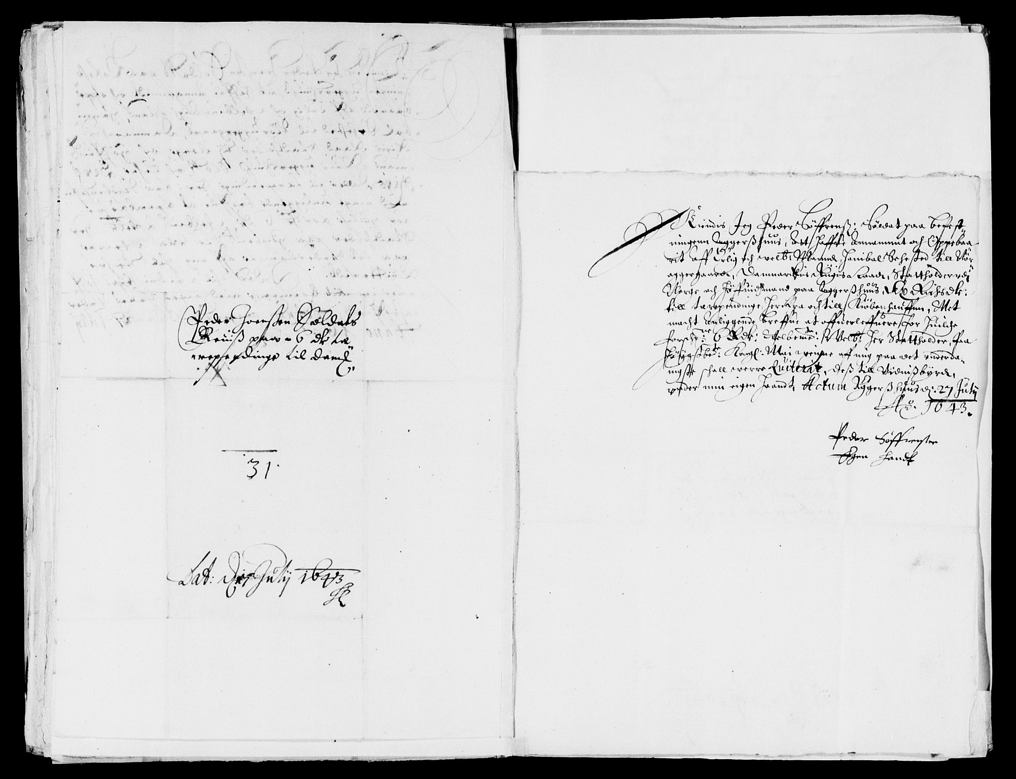 Rentekammeret inntil 1814, Reviderte regnskaper, Lensregnskaper, AV/RA-EA-5023/R/Rb/Rba/L0171: Akershus len, 1643-1644