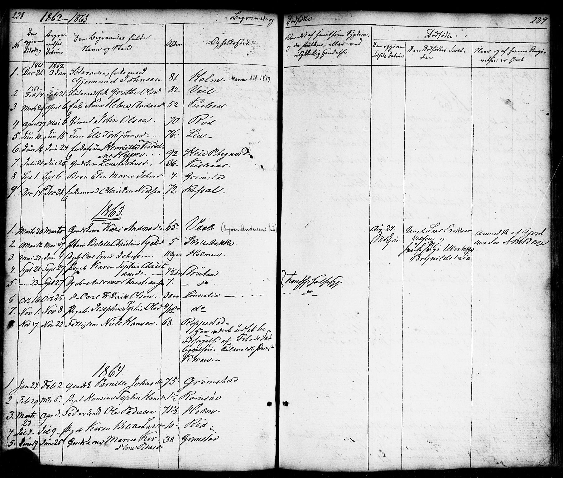 Borge prestekontor Kirkebøker, AV/SAO-A-10903/F/Fb/L0002: Ministerialbok nr. II 2, 1853-1877, s. 238-239