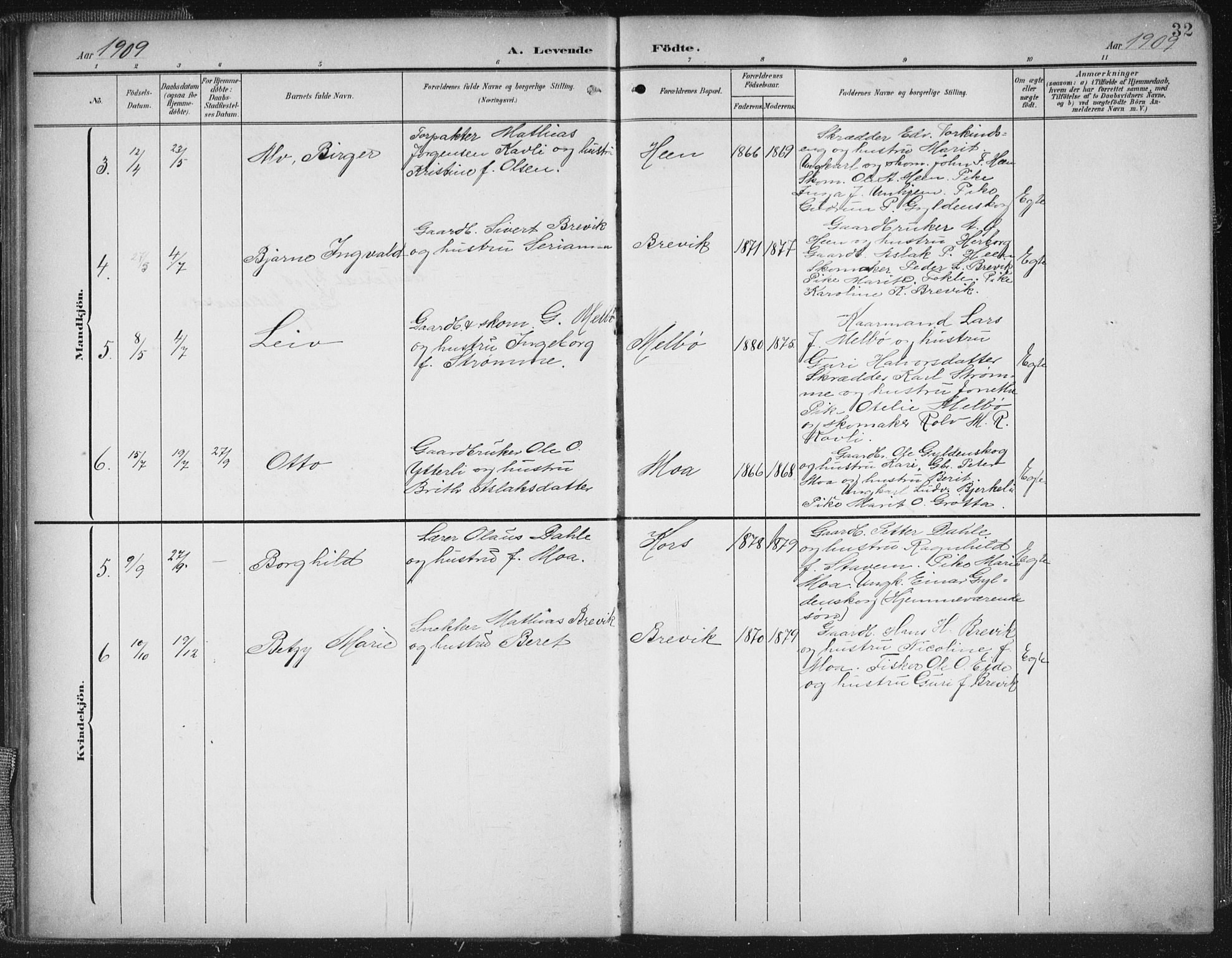 Ministerialprotokoller, klokkerbøker og fødselsregistre - Møre og Romsdal, AV/SAT-A-1454/545/L0589: Klokkerbok nr. 545C03, 1902-1937, s. 32