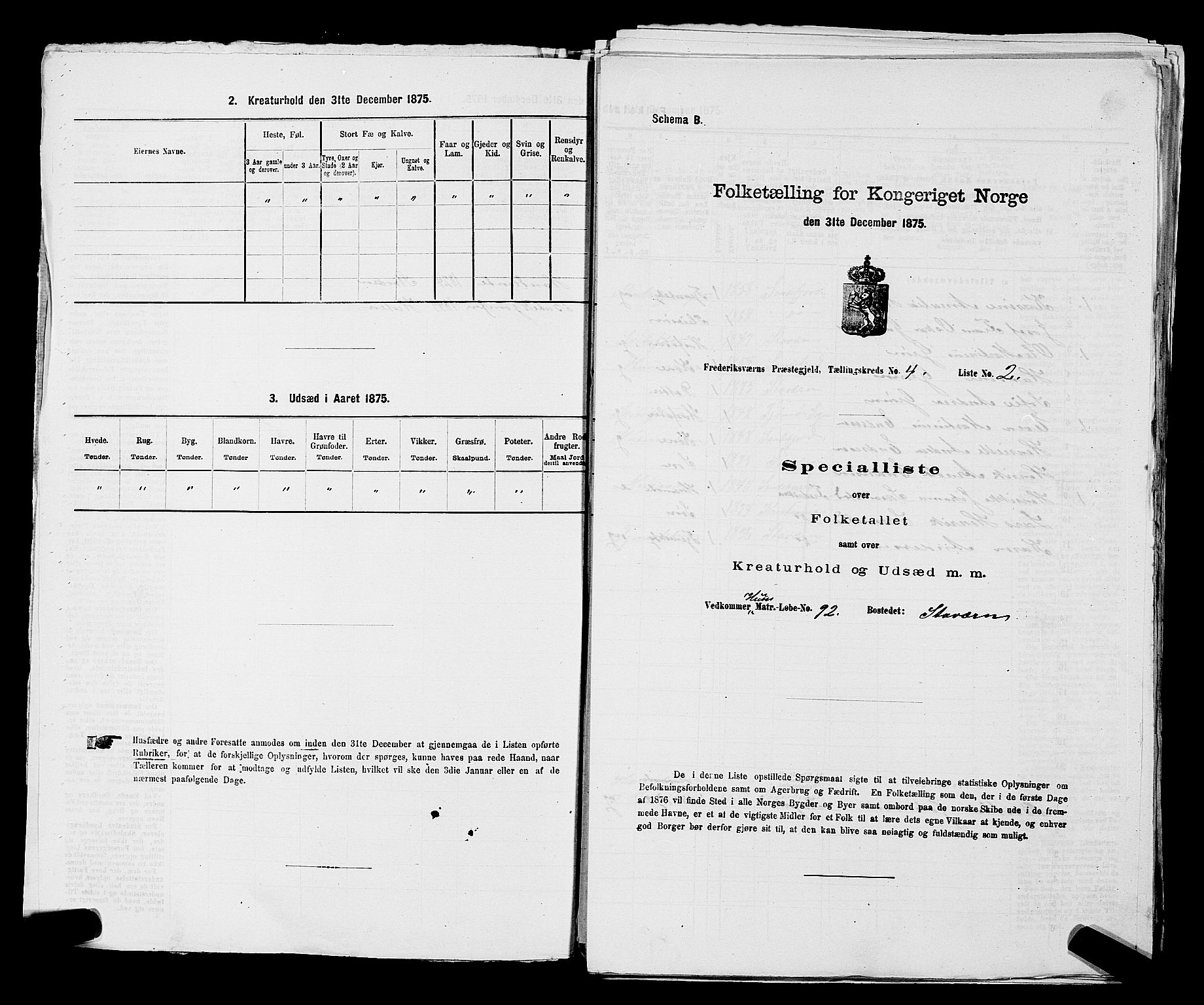 SAKO, Folketelling 1875 for 0798P Fredriksvern prestegjeld, 1875, s. 288