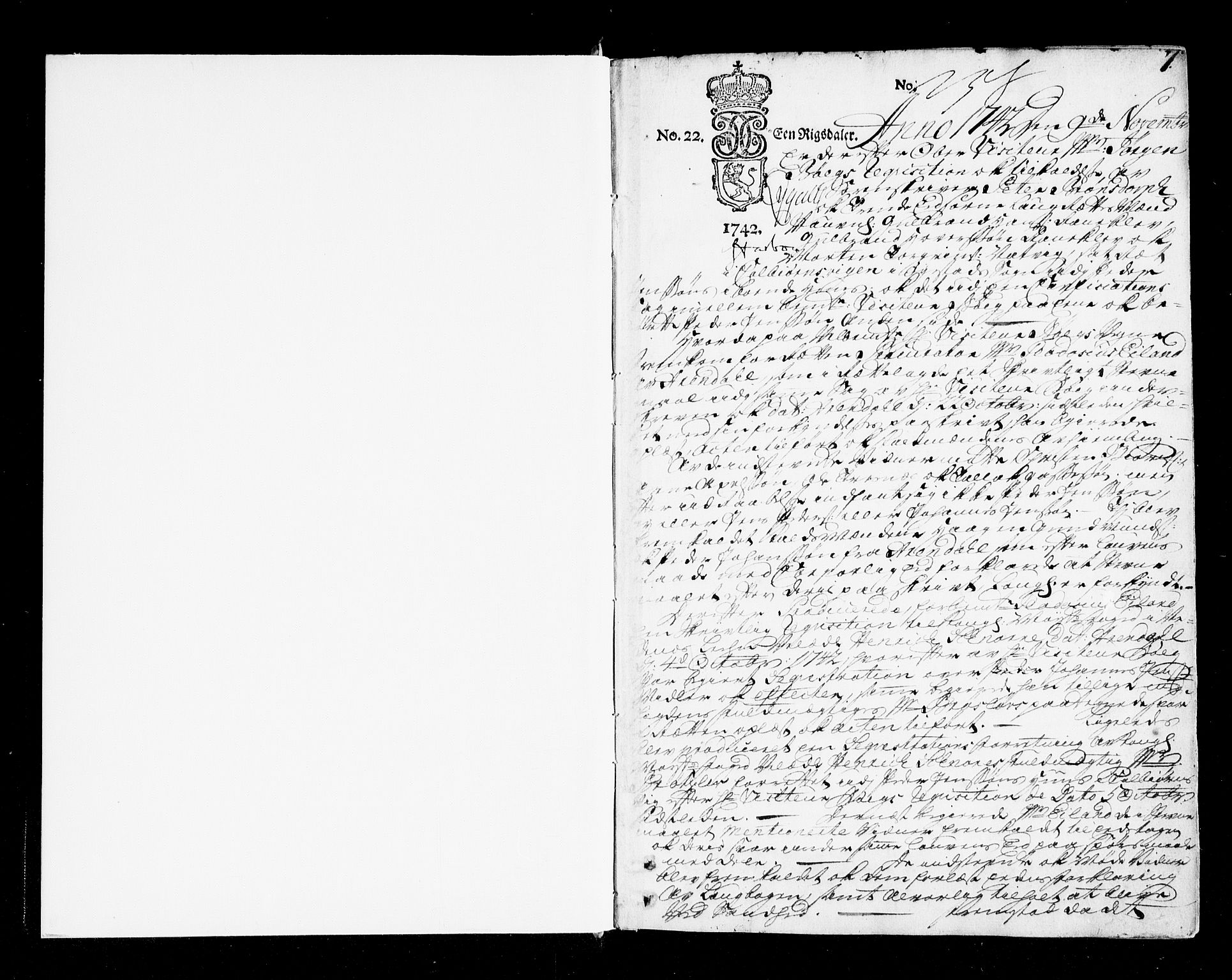 Nedenes sorenskriveri før 1824, SAK/1221-0007/F/Fa/L0025: Tingbok med register nr 20, 1742-1744, s. 0b-1a