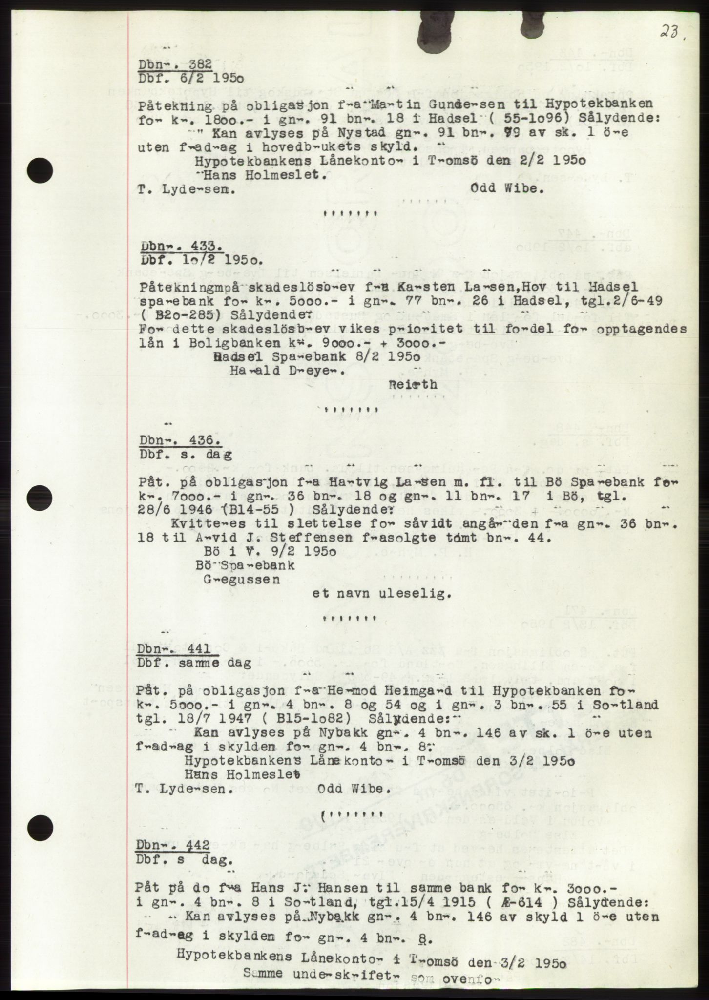 Vesterålen sorenskriveri, AV/SAT-A-4180/1/2/2Ca: Pantebok nr. B22-30, 1949-1950, Dagboknr: 382/1950