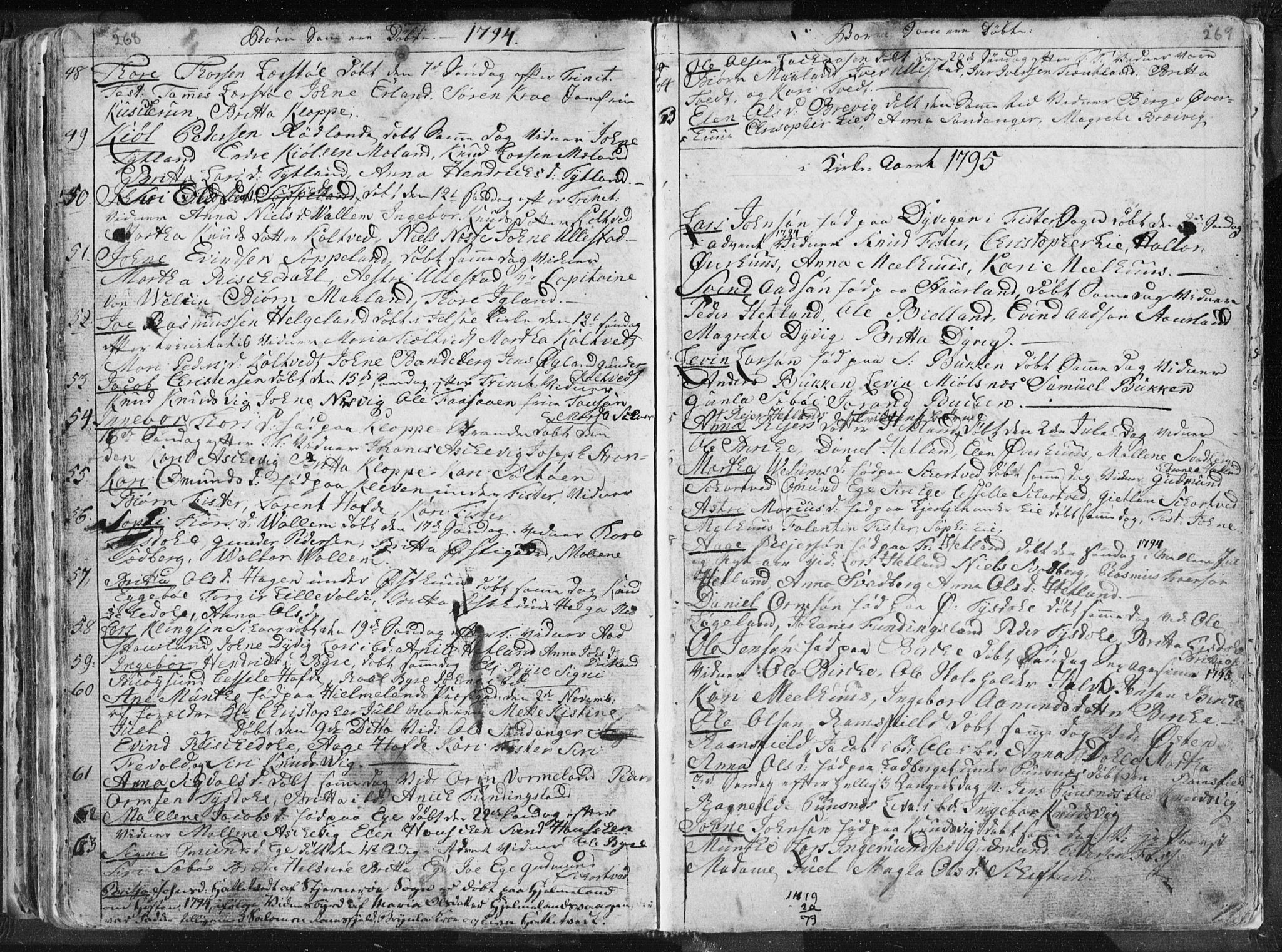 Hjelmeland sokneprestkontor, AV/SAST-A-101843/01/IV/L0001: Ministerialbok nr. A 1, 1760-1799, s. 268-269