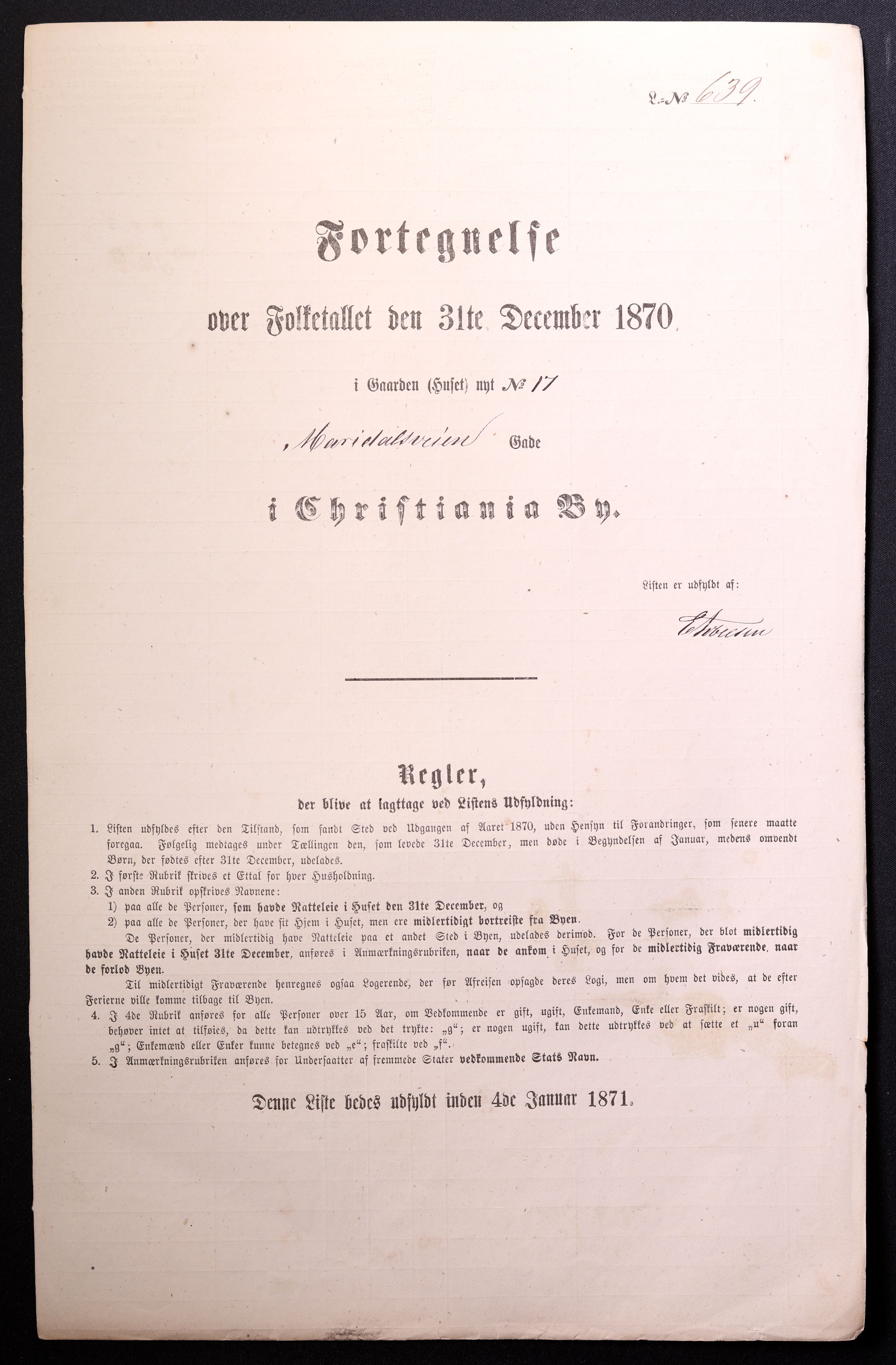 RA, Folketelling 1870 for 0301 Kristiania kjøpstad, 1870, s. 2038