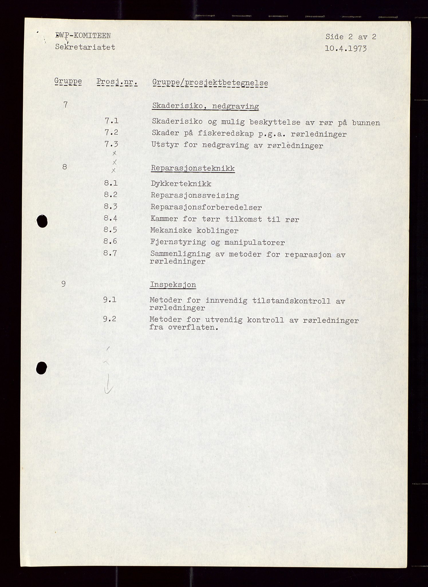 Industridepartementet, Oljekontoret, AV/SAST-A-101348/Di/L0002: DWP, måneds- kvartals- halvårs- og årsrapporter, økonomi, personell, div., 1972-1974, s. 91