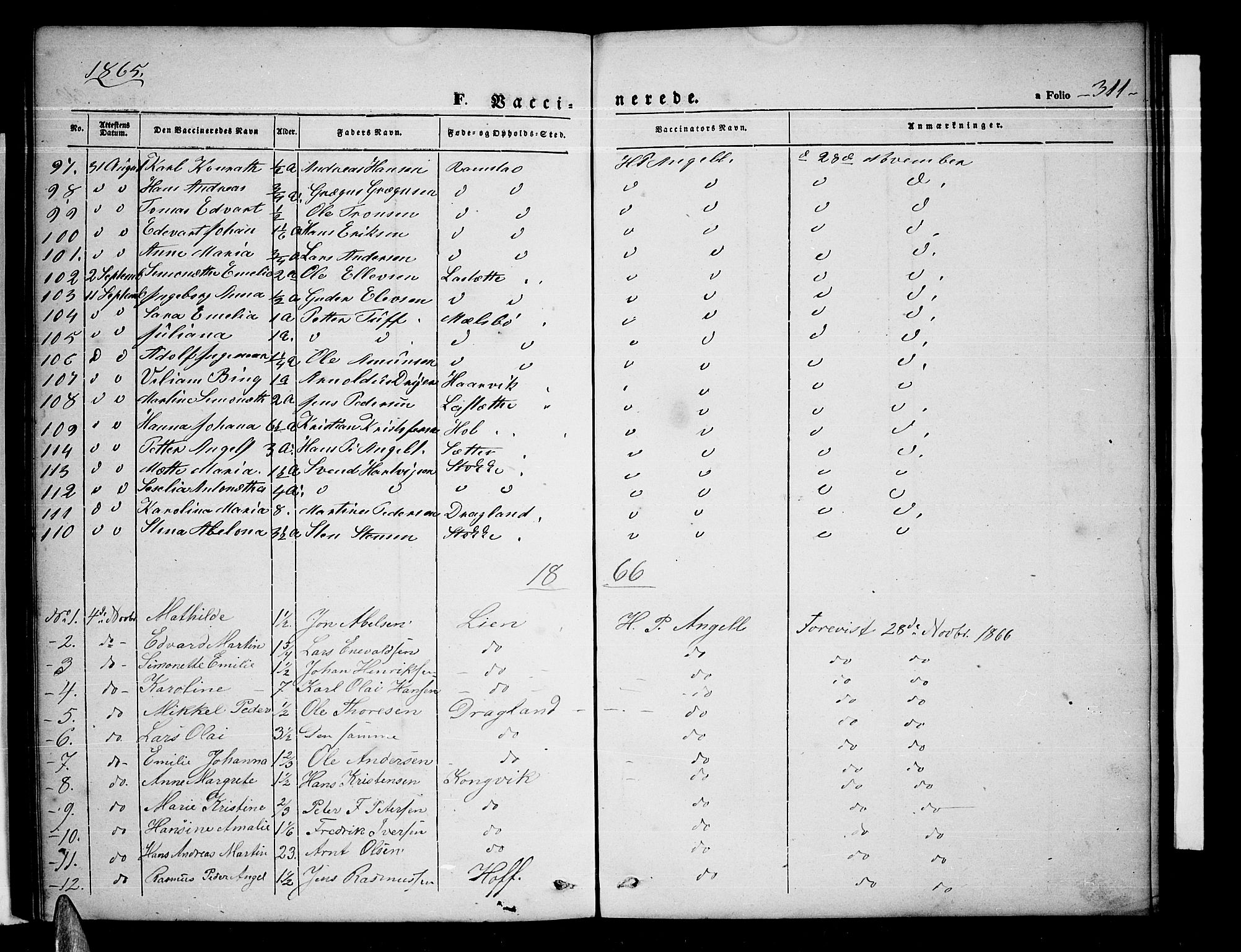 Ministerialprotokoller, klokkerbøker og fødselsregistre - Nordland, AV/SAT-A-1459/865/L0929: Klokkerbok nr. 865C01, 1840-1866, s. 311