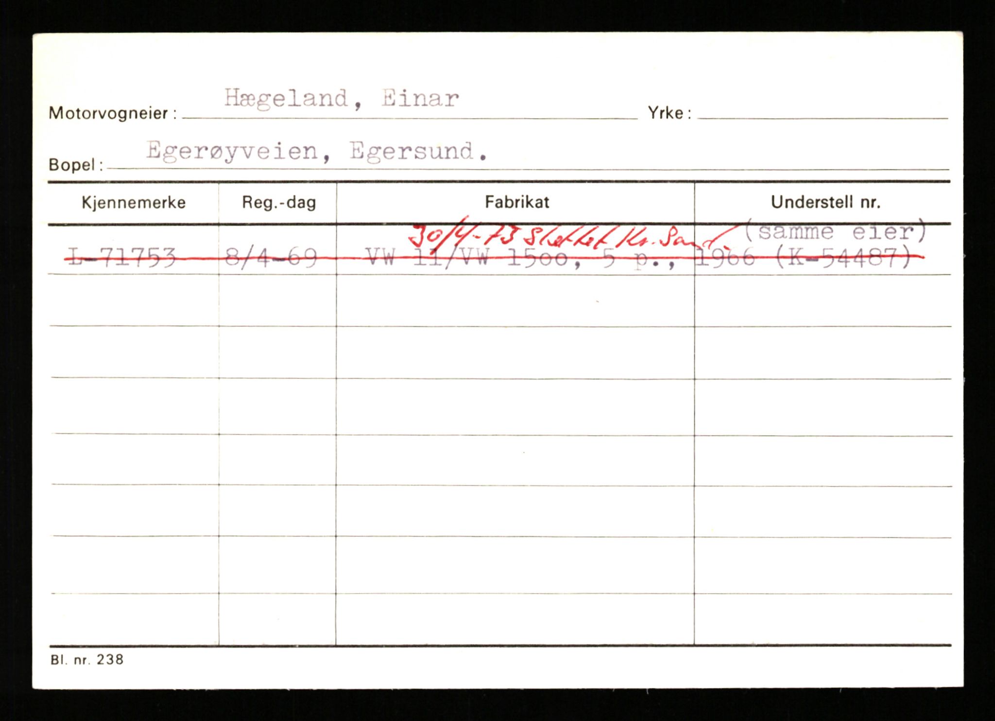 Stavanger trafikkstasjon, AV/SAST-A-101942/0/H/L0016: Holmevik - Høyland, 1930-1971, s. 2099