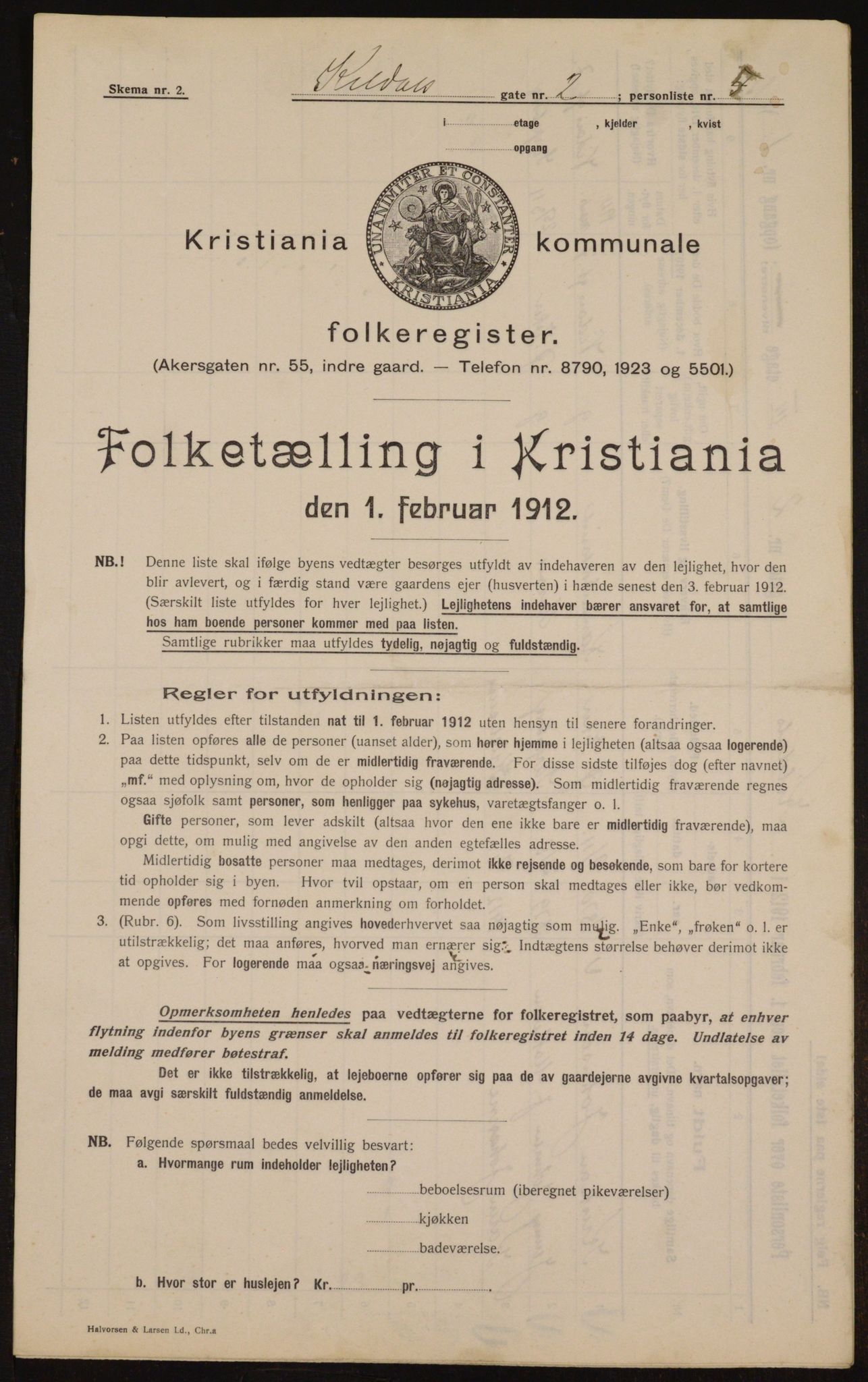 OBA, Kommunal folketelling 1.2.1912 for Kristiania, 1912, s. 49764