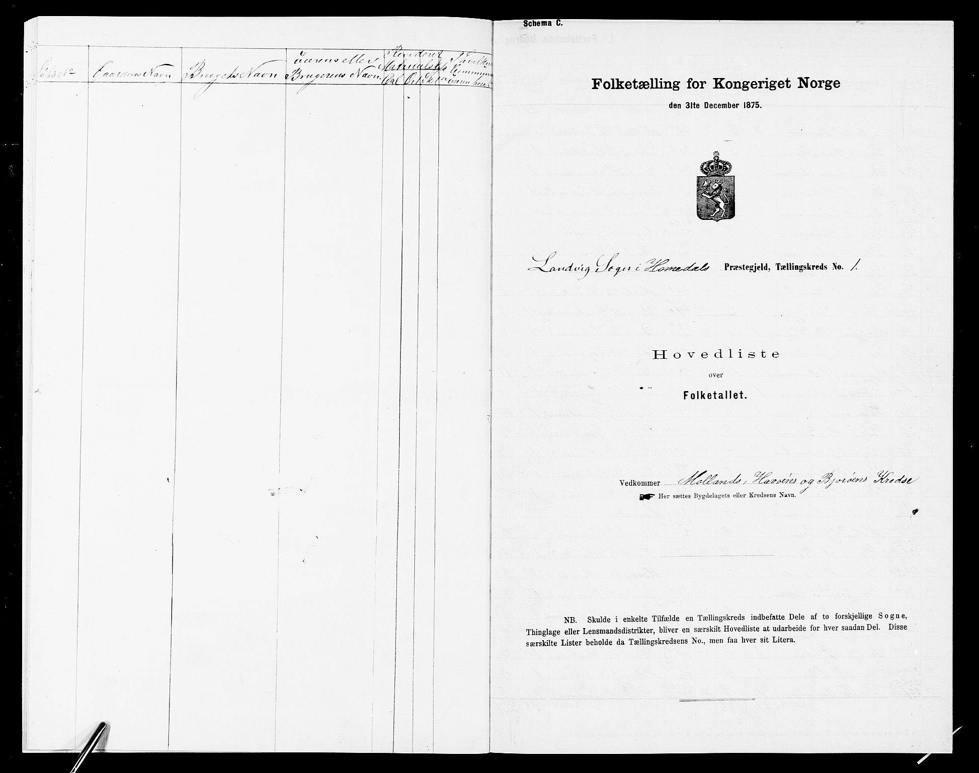 SAK, Folketelling 1875 for 0924P Homedal prestegjeld, 1875, s. 330