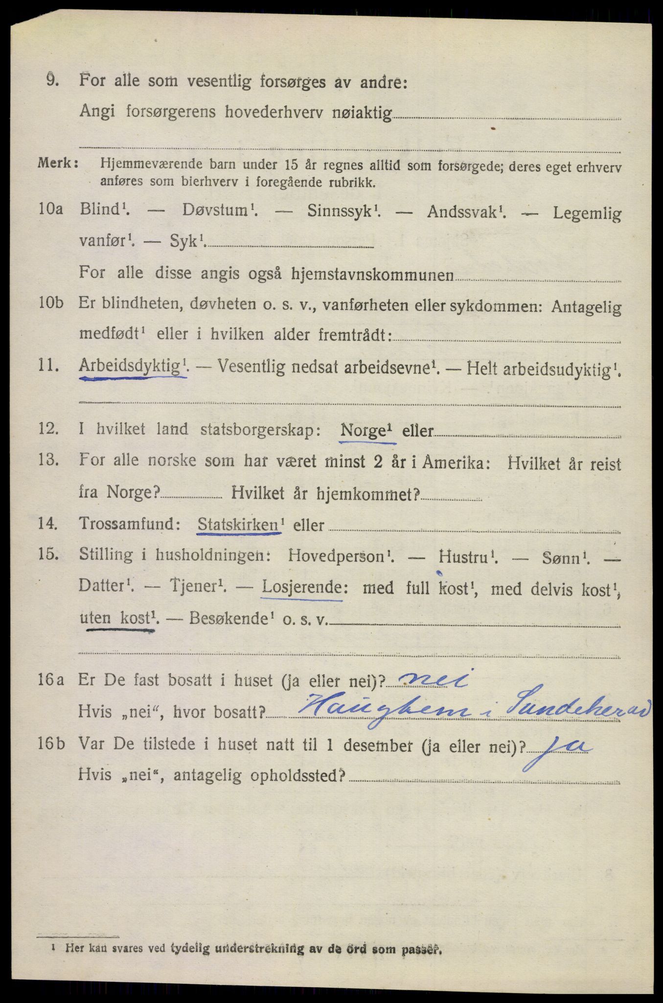 SAKO, Folketelling 1920 for 0719 Andebu herred, 1920, s. 2823