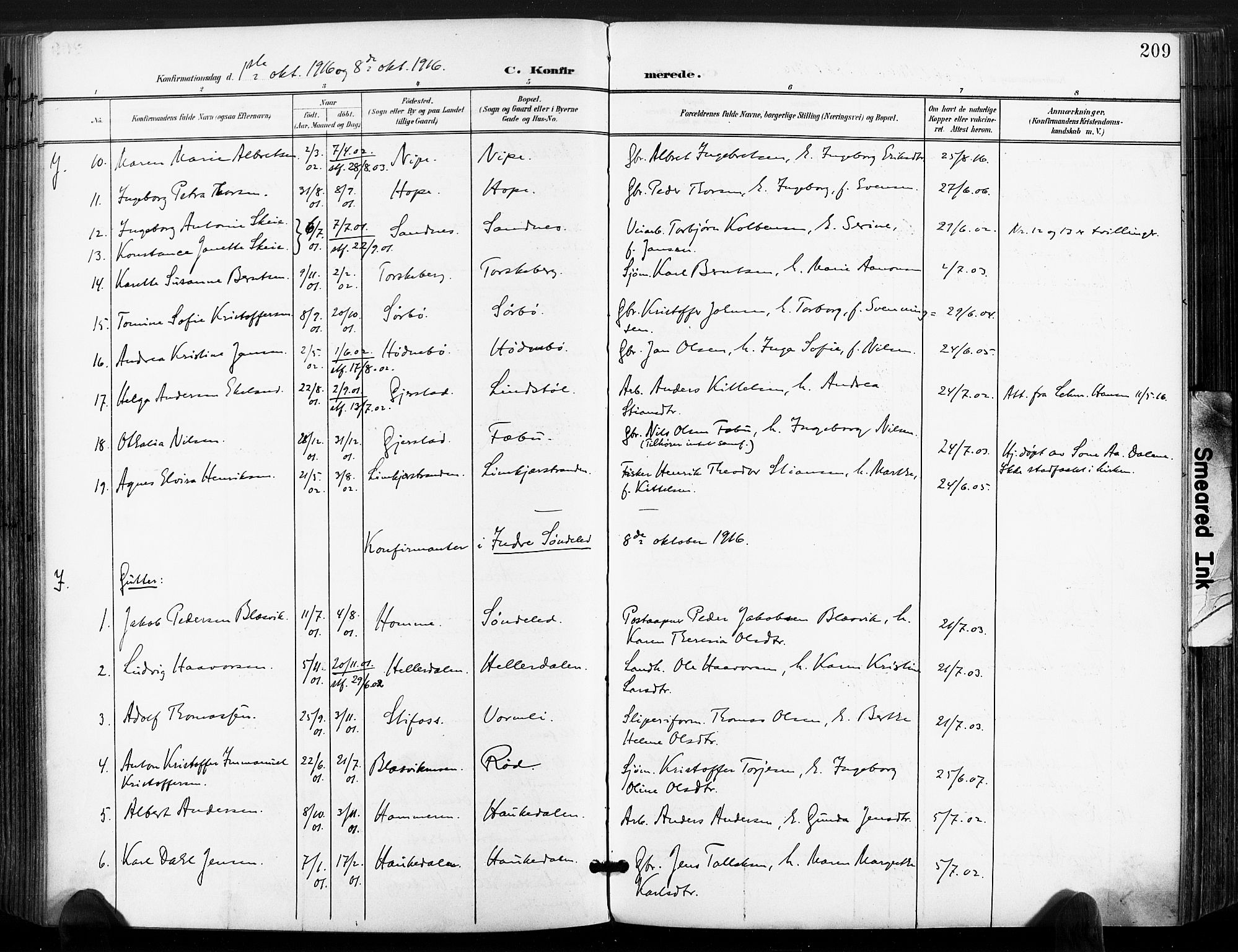Søndeled sokneprestkontor, AV/SAK-1111-0038/F/Fa/L0006: Ministerialbok nr. A 6, 1900-1922, s. 210