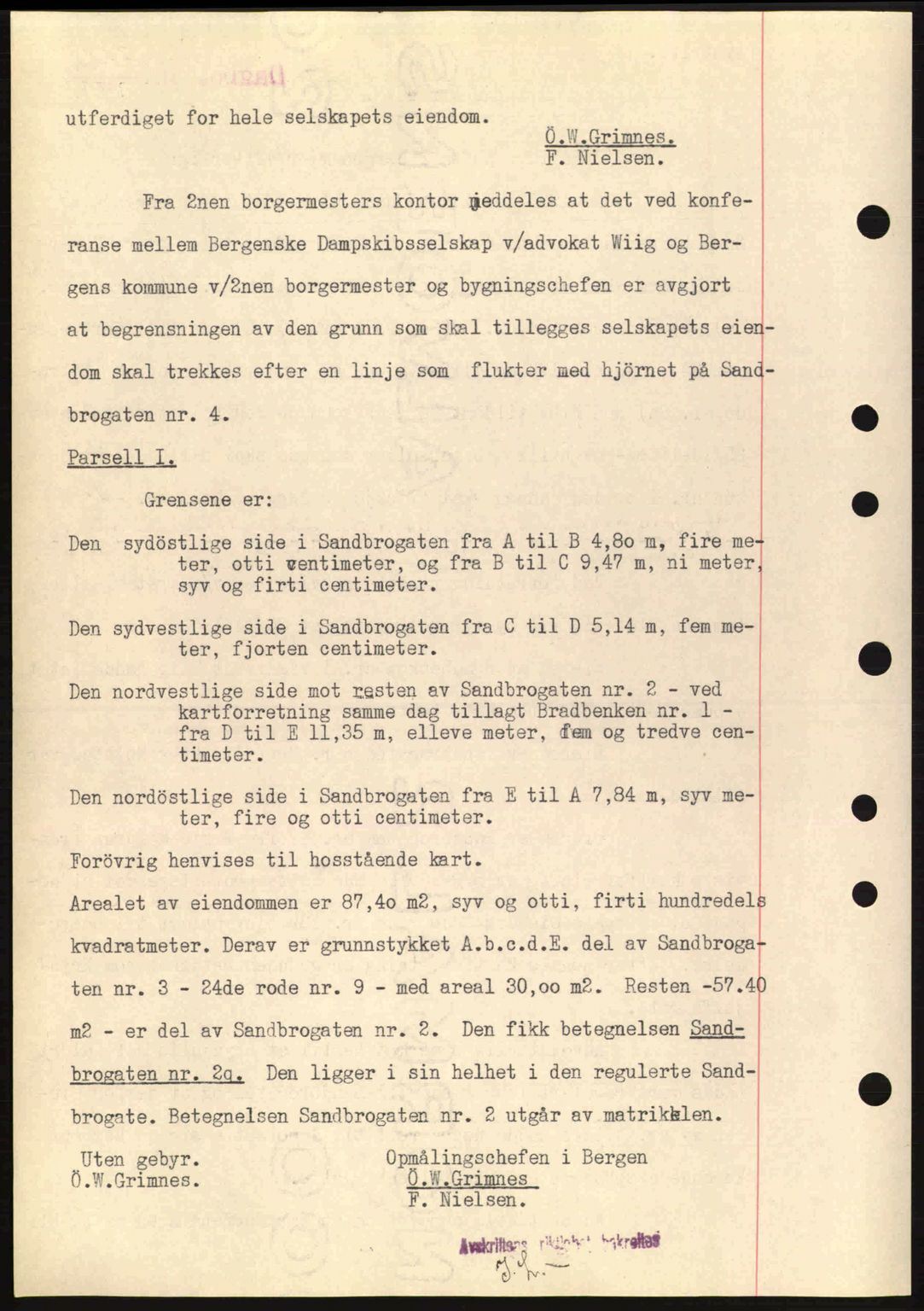 Byfogd og Byskriver i Bergen, SAB/A-3401/03/03Bc/L0004: Pantebok nr. A3-4, 1936-1937, Dagboknr: 2722/1937