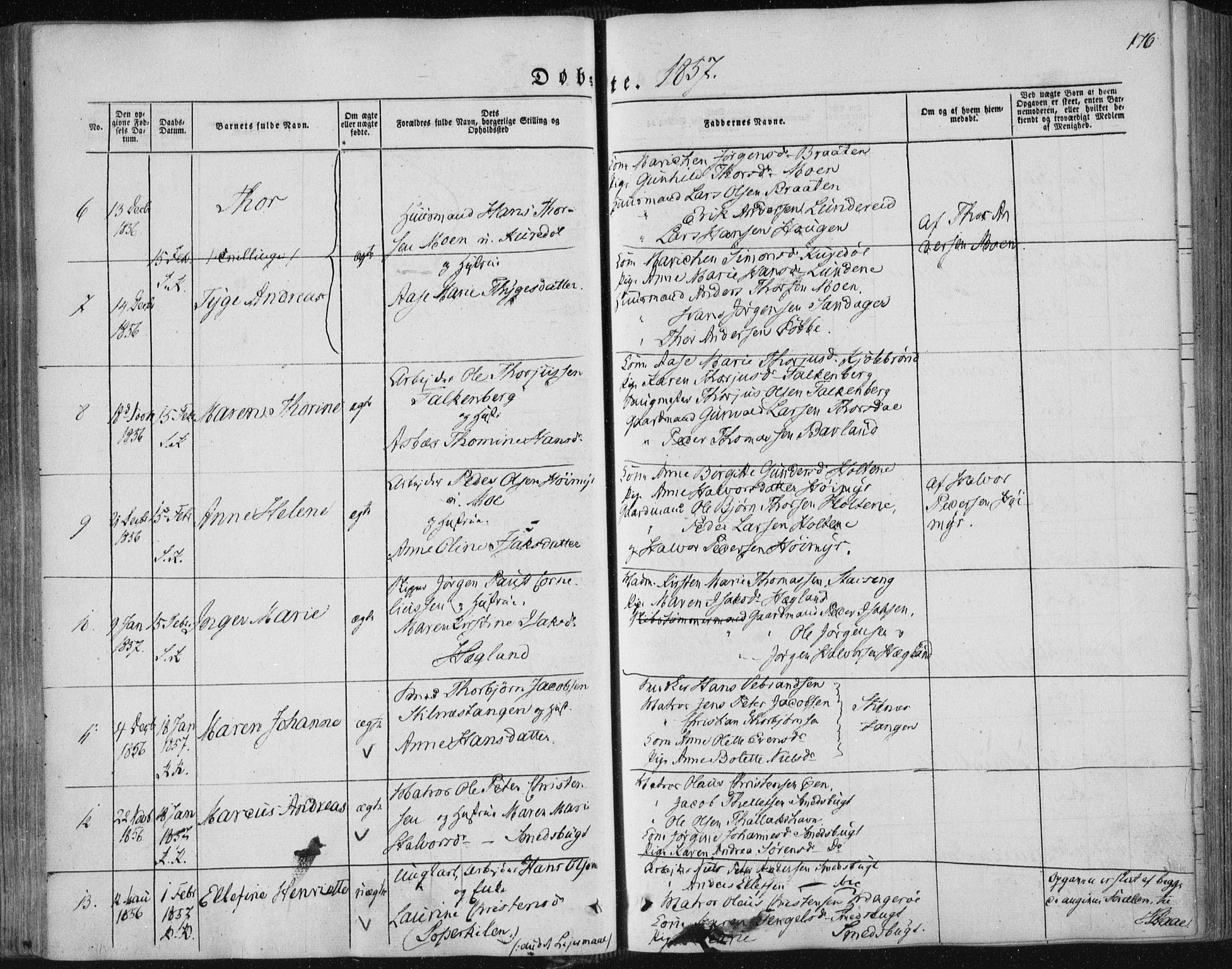 Sannidal kirkebøker, AV/SAKO-A-296/F/Fa/L0008: Ministerialbok nr. 8, 1847-1862, s. 176