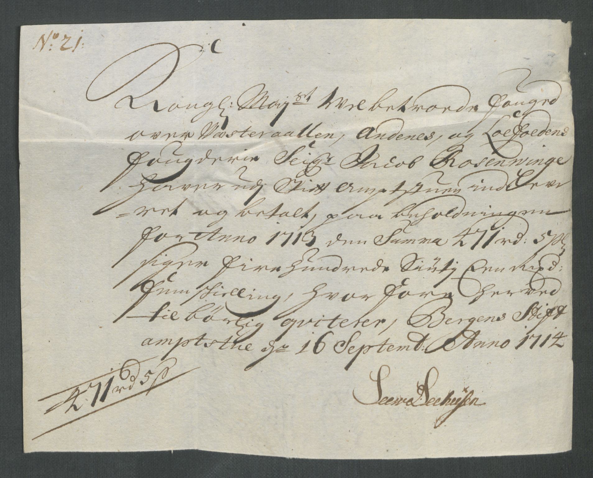 Rentekammeret inntil 1814, Reviderte regnskaper, Fogderegnskap, AV/RA-EA-4092/R67/L4680: Fogderegnskap Vesterålen, Andenes og Lofoten, 1714, s. 300
