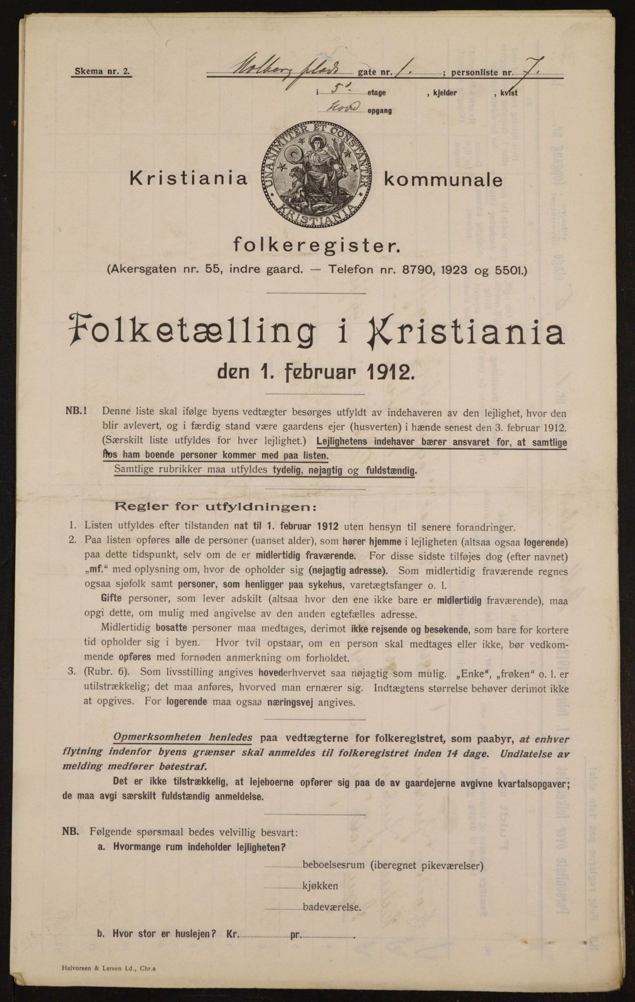 OBA, Kommunal folketelling 1.2.1912 for Kristiania, 1912, s. 40940