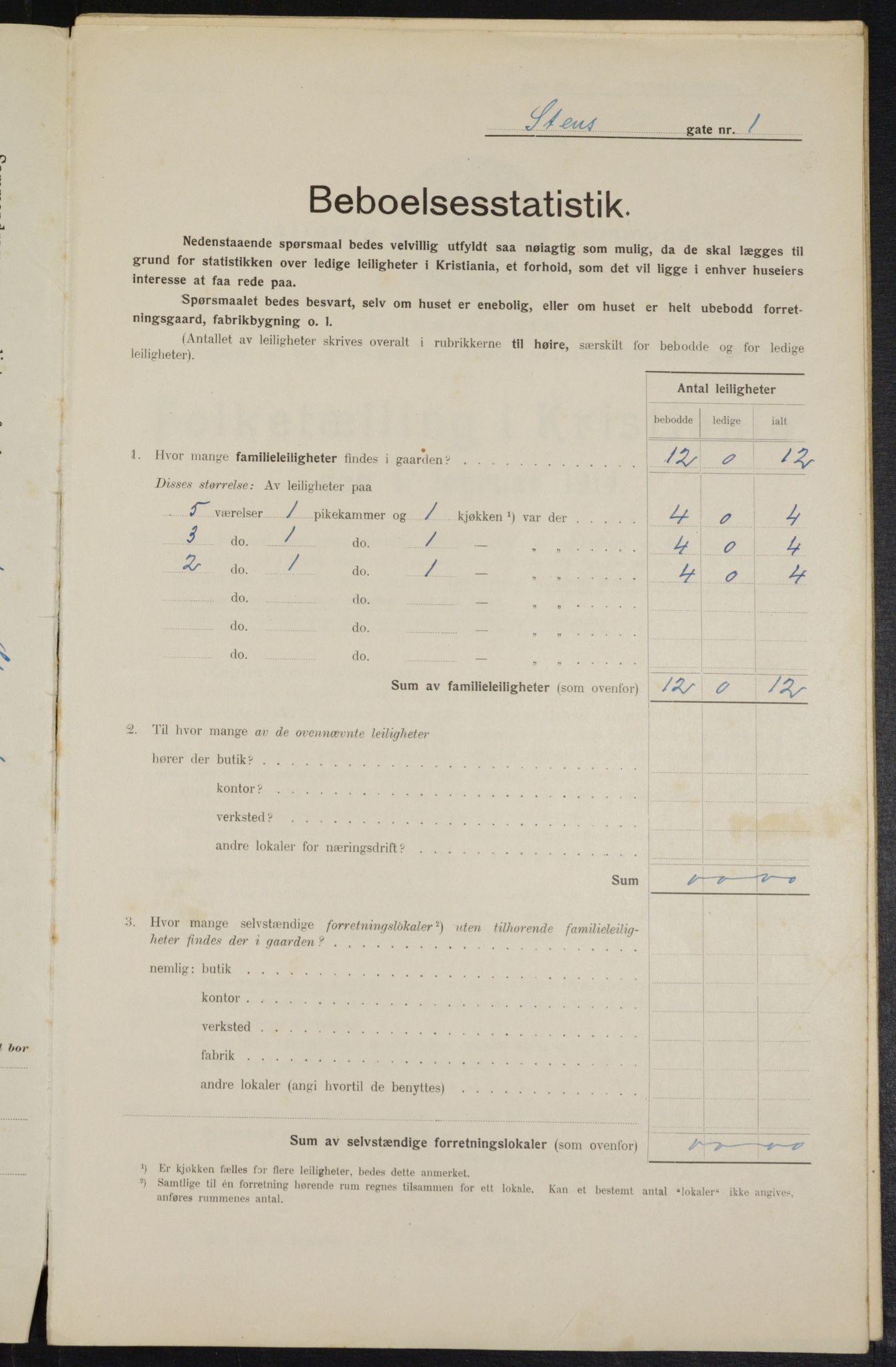 OBA, Kommunal folketelling 1.2.1914 for Kristiania, 1914, s. 101756