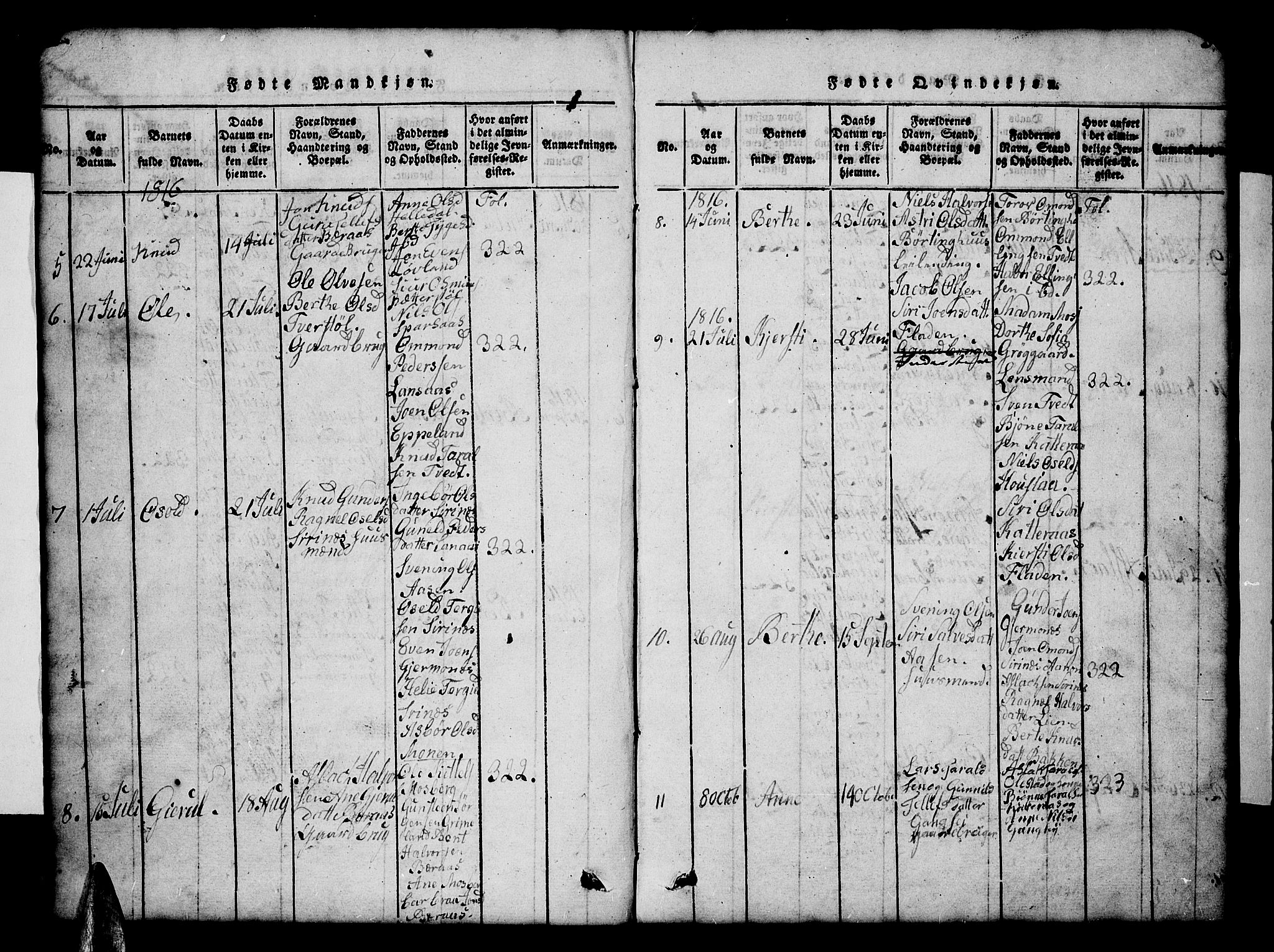 Åmli sokneprestkontor, SAK/1111-0050/F/Fb/Fbc/L0001: Klokkerbok nr. B 1, 1816-1867, s. 3
